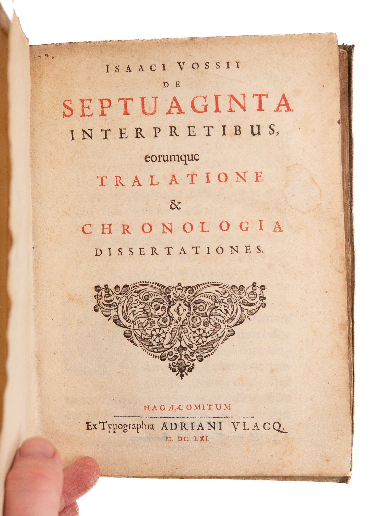 1661 ISAAC VOSSIUS. On the Interpretation of the Pentateuch. Early Critical Scholarship.