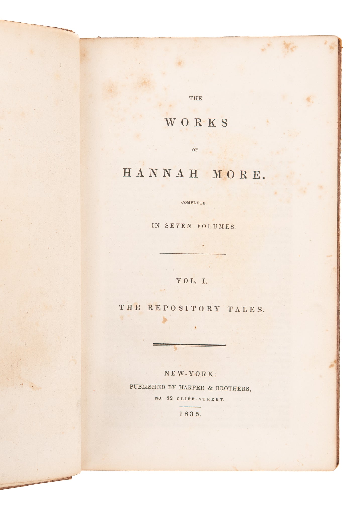 1835 HANNAH MORE. The Works, Memoirs, and Correspondence of Mrs. Hannah More. Abolition, William Wilberforce.