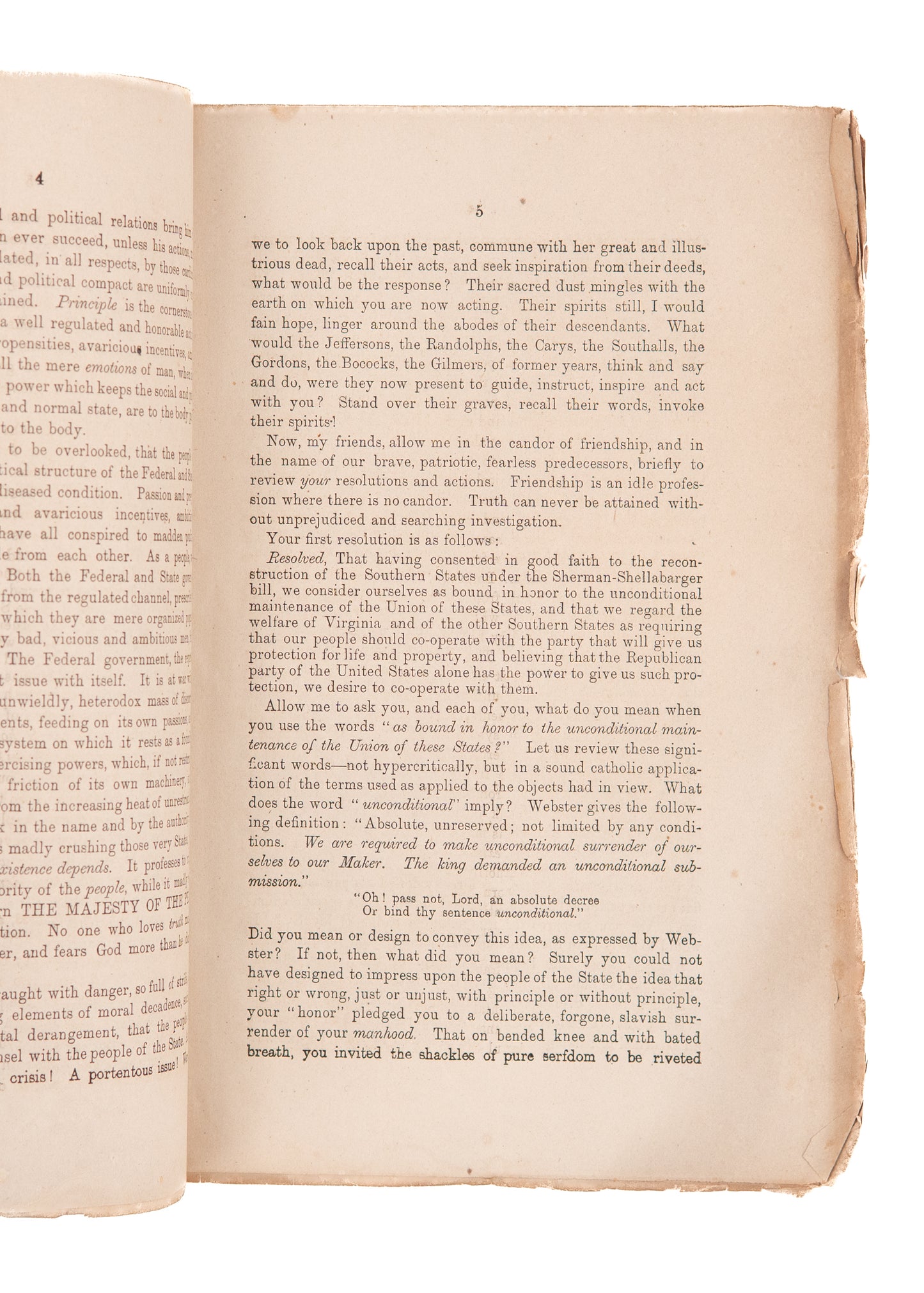 1867 JOHN. H. GILMER. War of Races. Anti-Lloyd Garrison Abolitionist Argues Against John Brown &c.