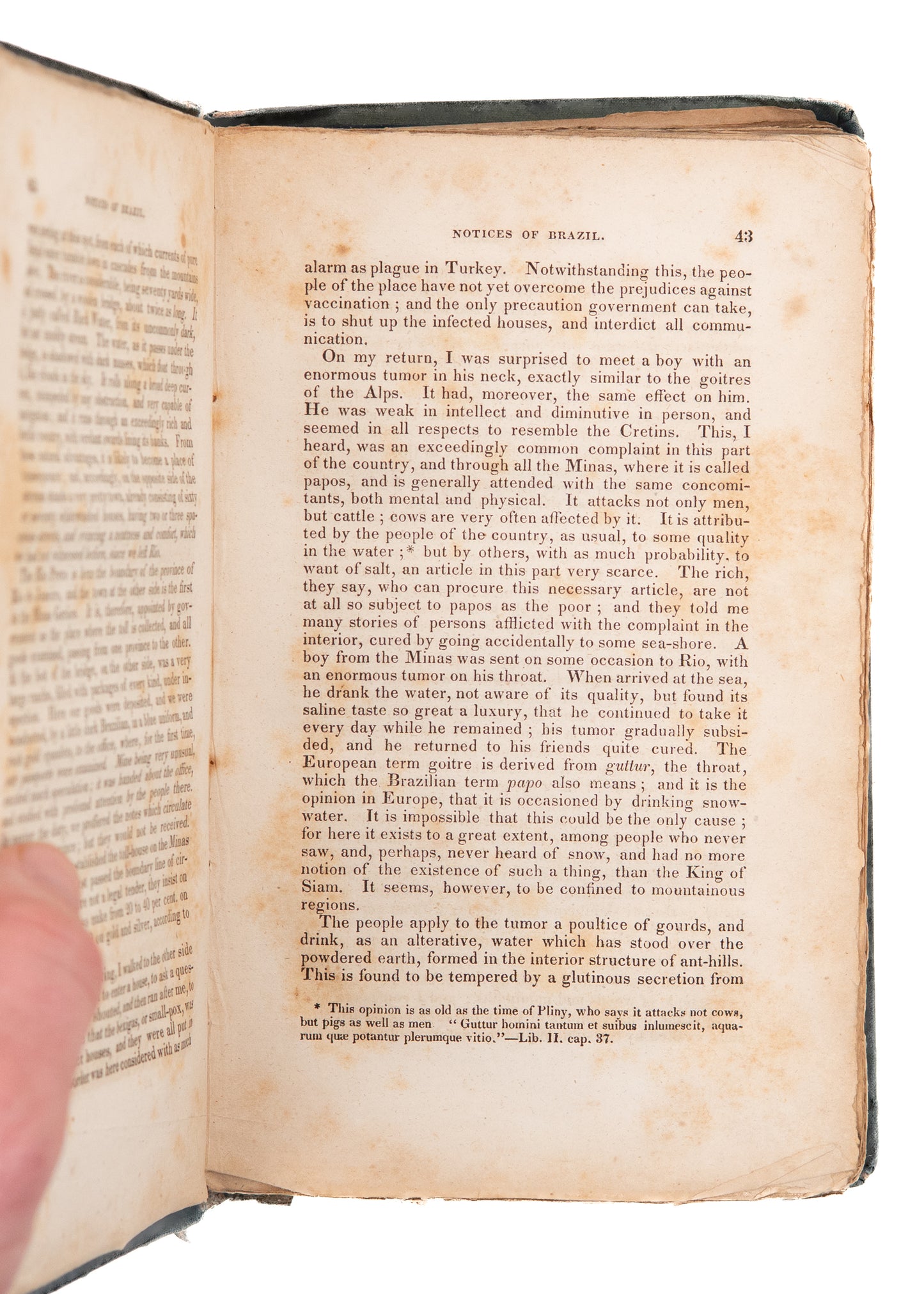 1831 RARE SLAVE SHIP WOODCUT. Notices of Brazil in 1828 and 1829. With Important Woodcut.