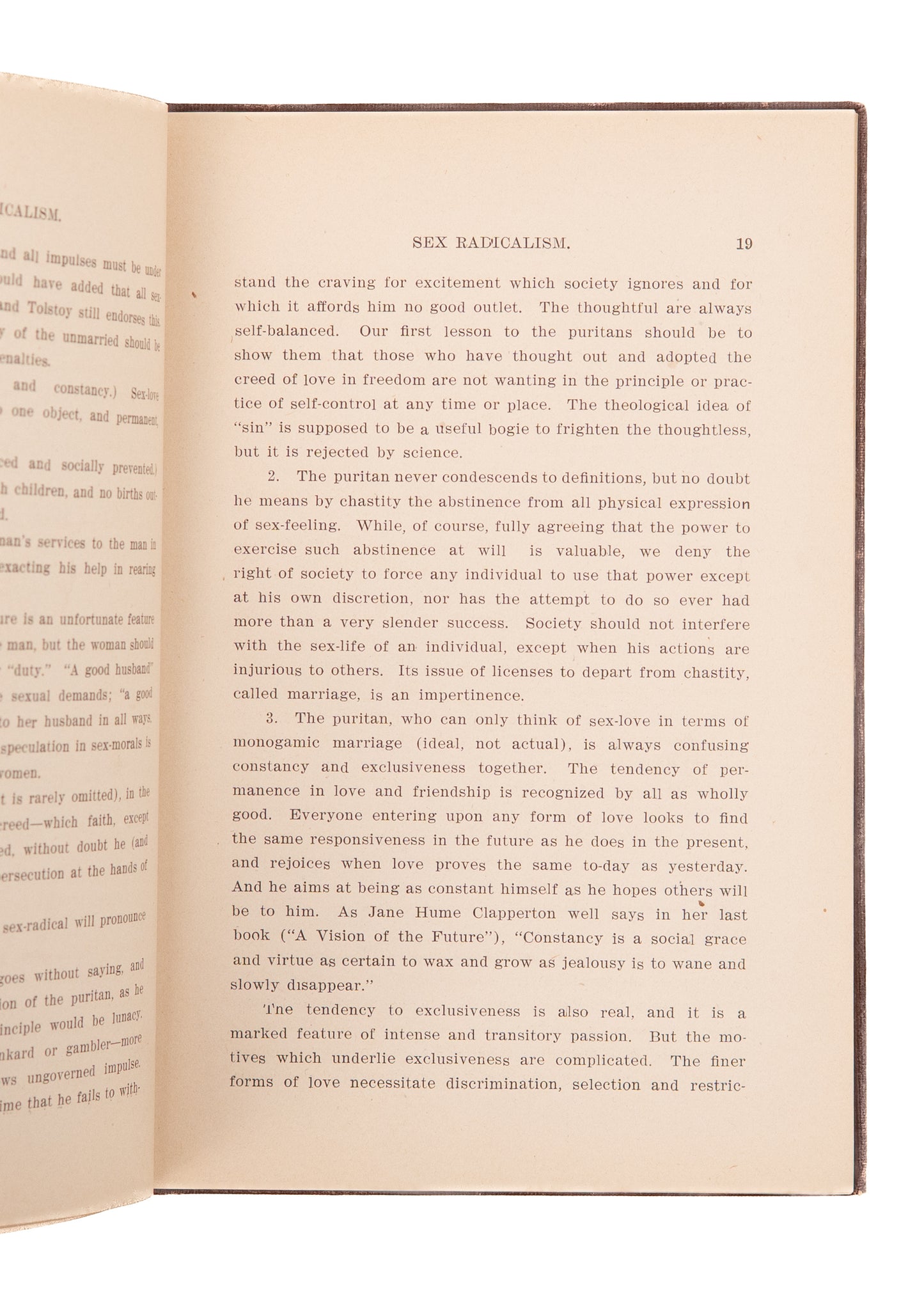 1905 DORA FORSTER. Sex Radicalism. Very Rare Feminist - Sexual Liberation Manifesto.