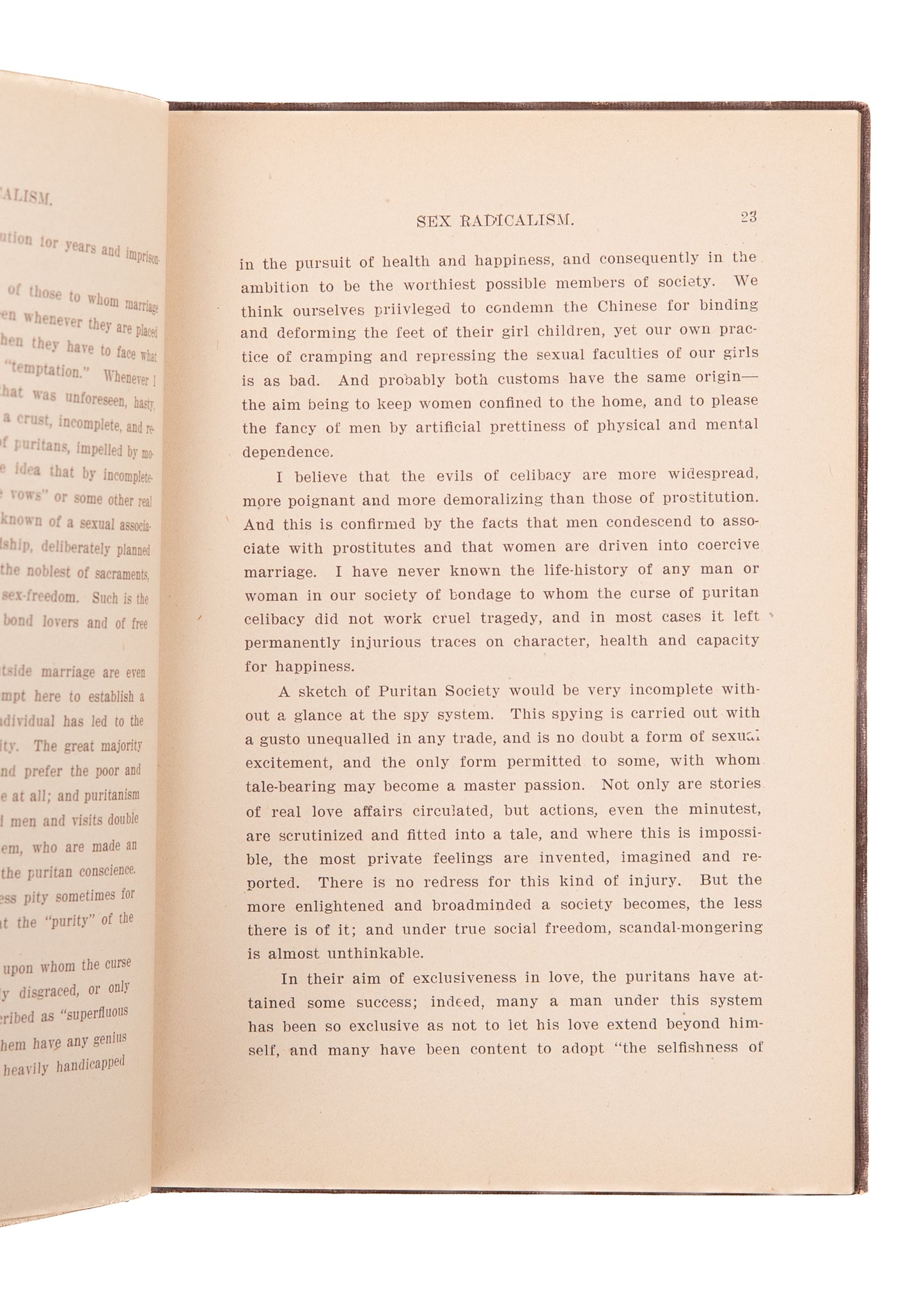 1905 DORA FORSTER. Sex Radicalism. Very Rare Feminist - Sexual Liberation Manifesto.
