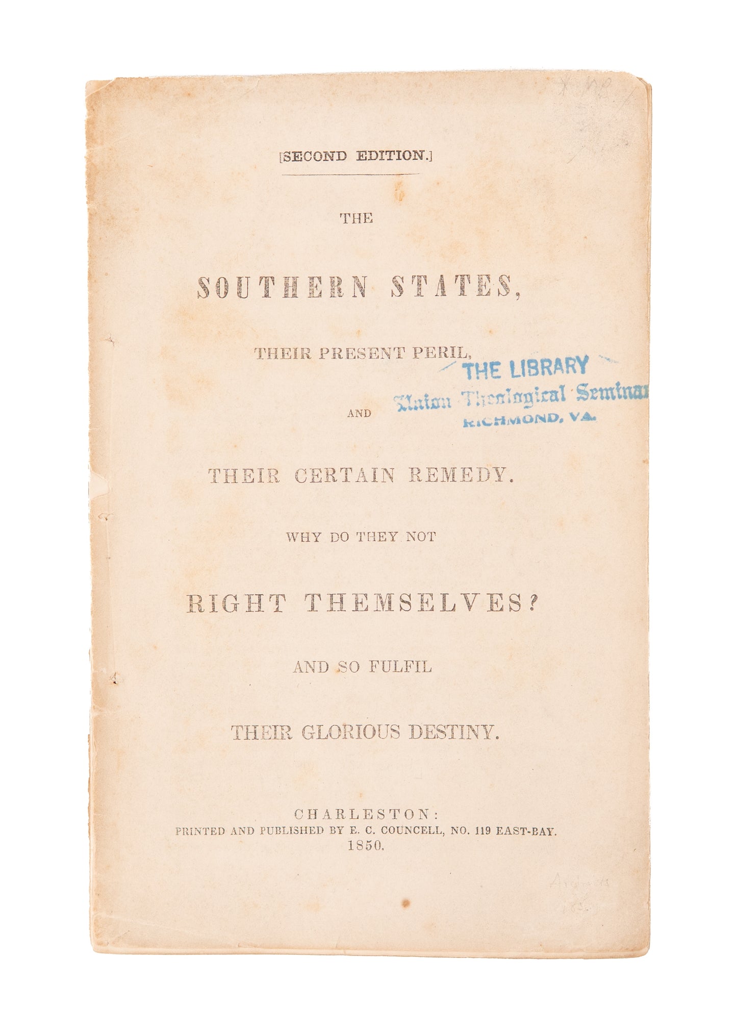 1850 SOUTHERN SLAVERY. The Southern States, Their Present Peril - Don't Tread on Me. Confederate Pride.