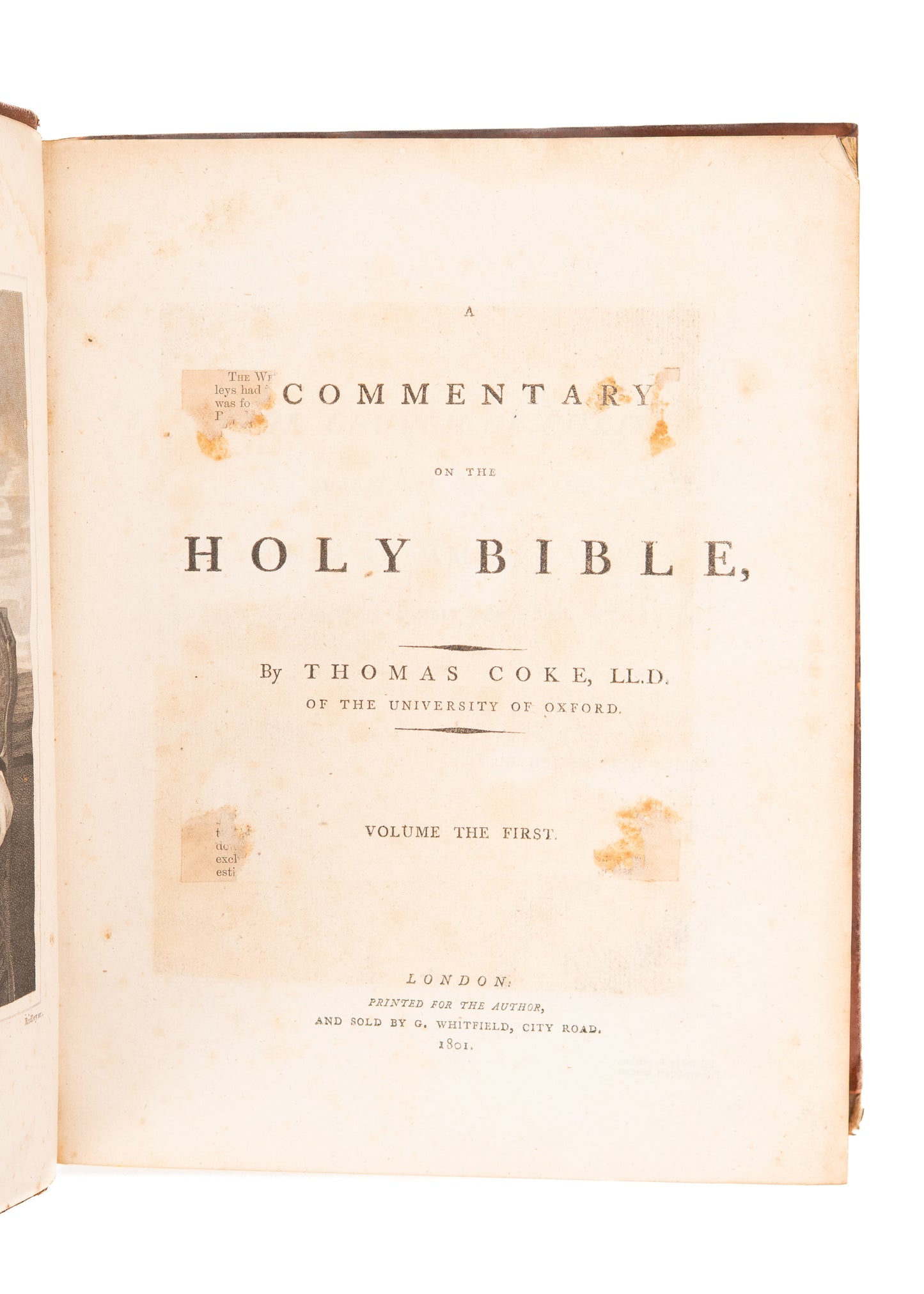 1801-1803 THOMAS COKE. A Commentary on the Old Testament. 4 Volumes. First Edition.