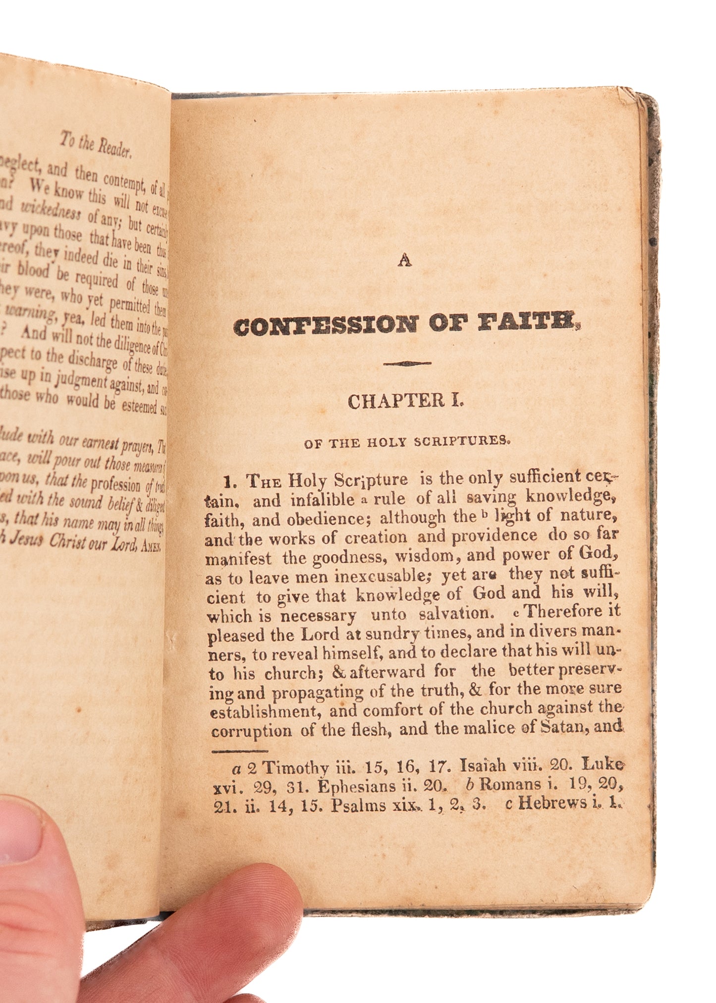 1826 OHIO BAPTIST. The First Confession of Faith Printed and Adopted in Ohio.