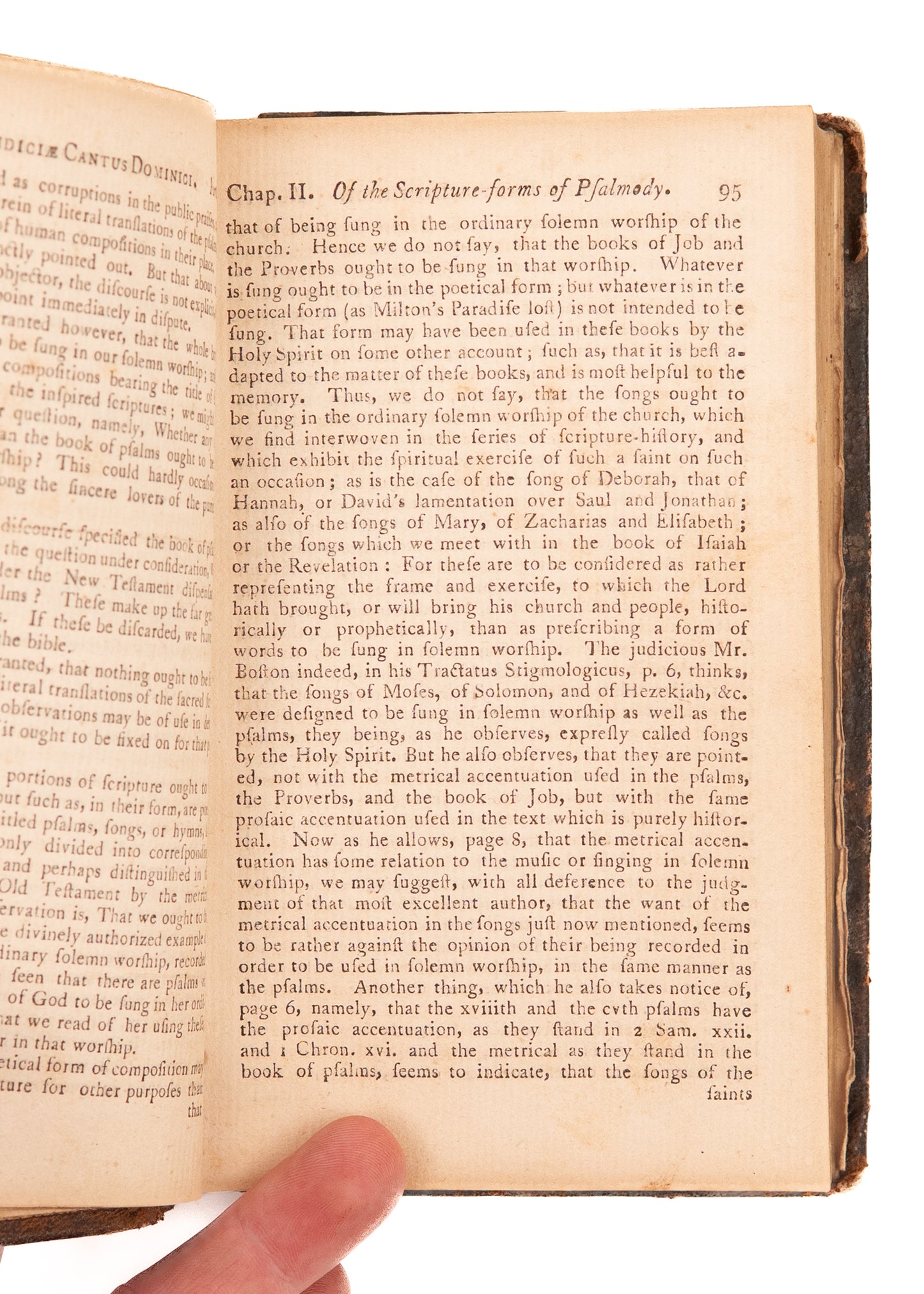 1800 JOHN ANDERSON. Vindiciae Cantus Dominici. First Work on Exclusive Psalmody Published in America.