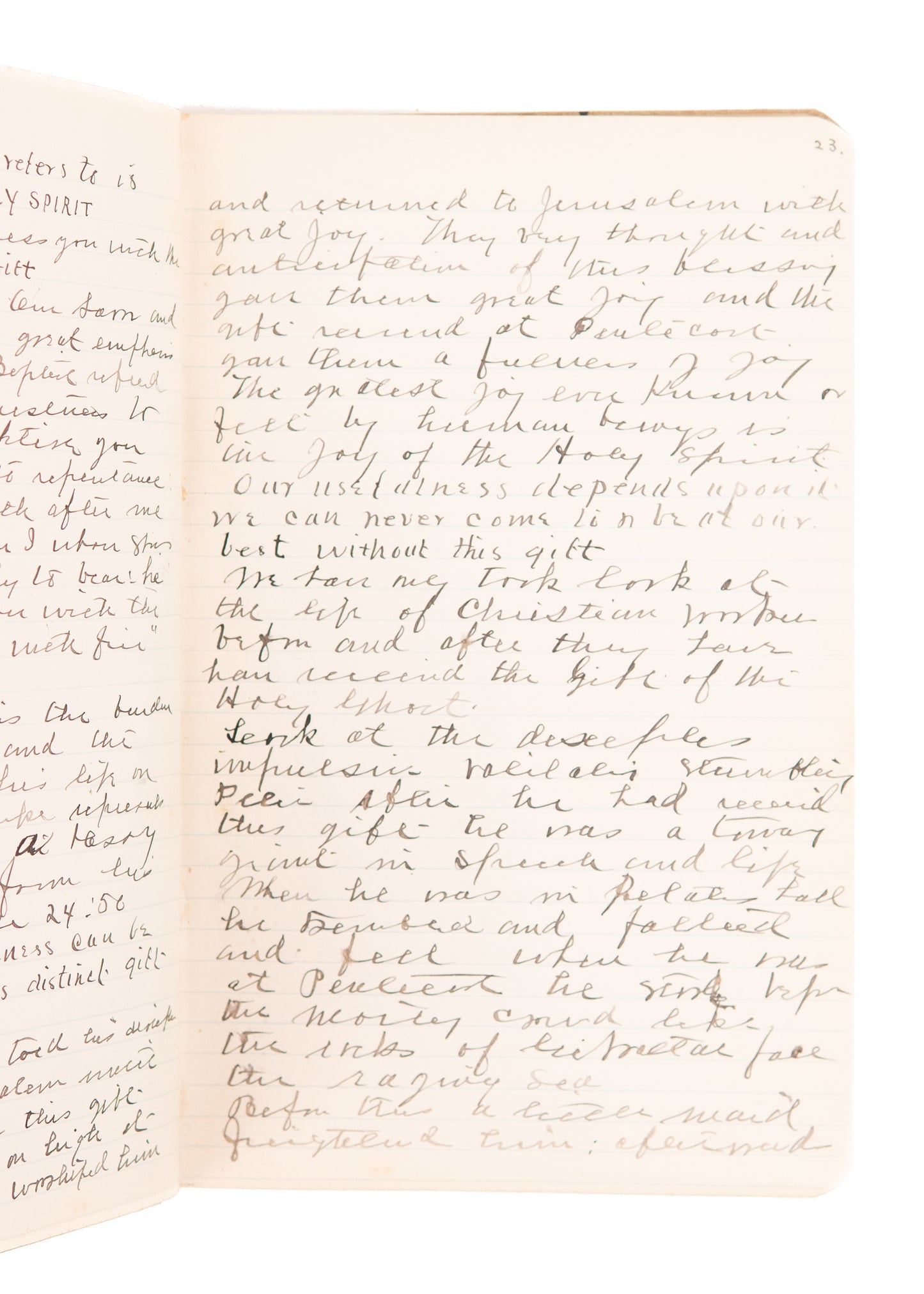 1890-1910 METHODIST HOLINESS. 76pp Manuscript of Sermons on the Pentecostal Gift of the Spirit