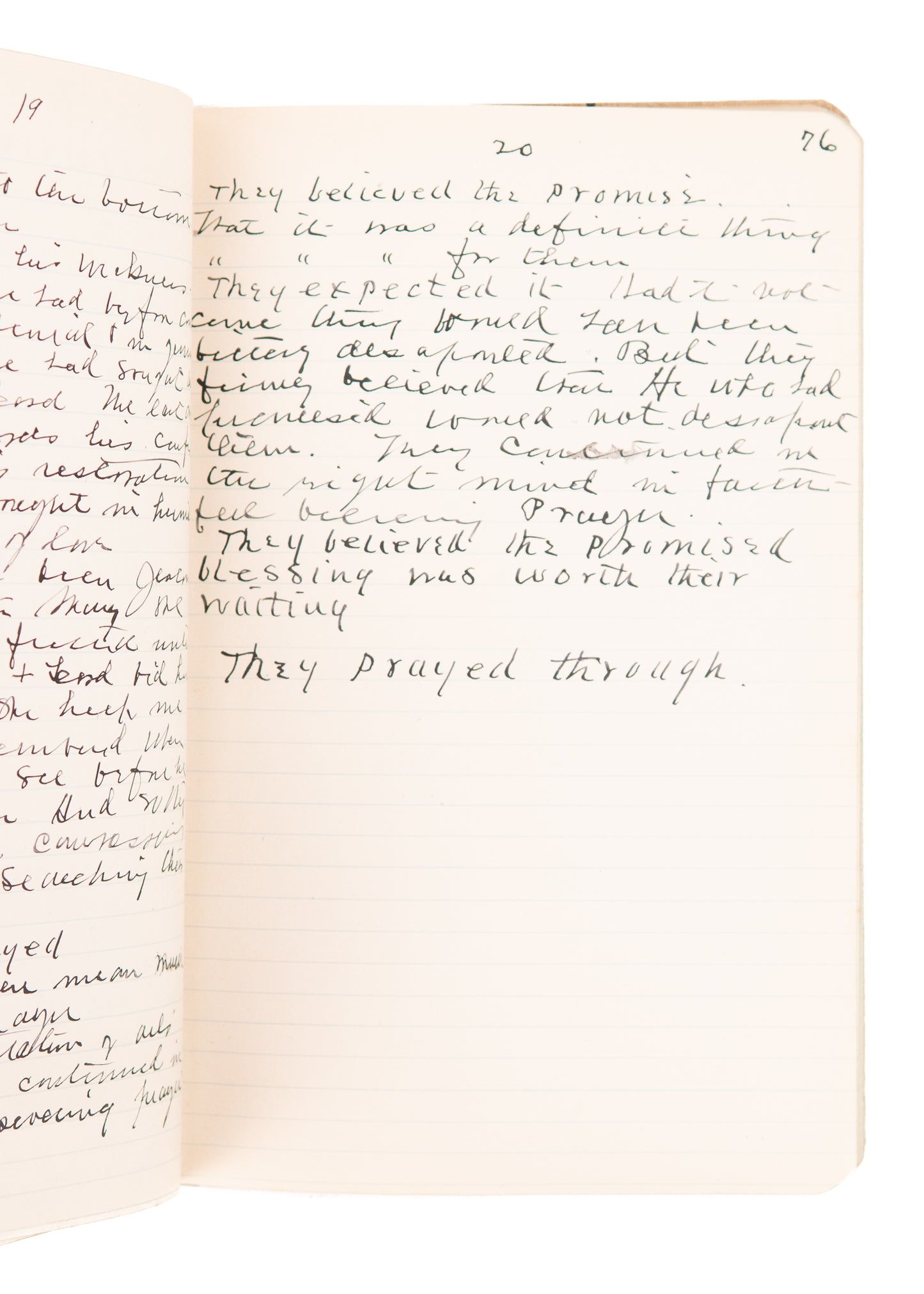 1890-1910 METHODIST HOLINESS. 76pp Manuscript of Sermons on the Pentecostal Gift of the Spirit