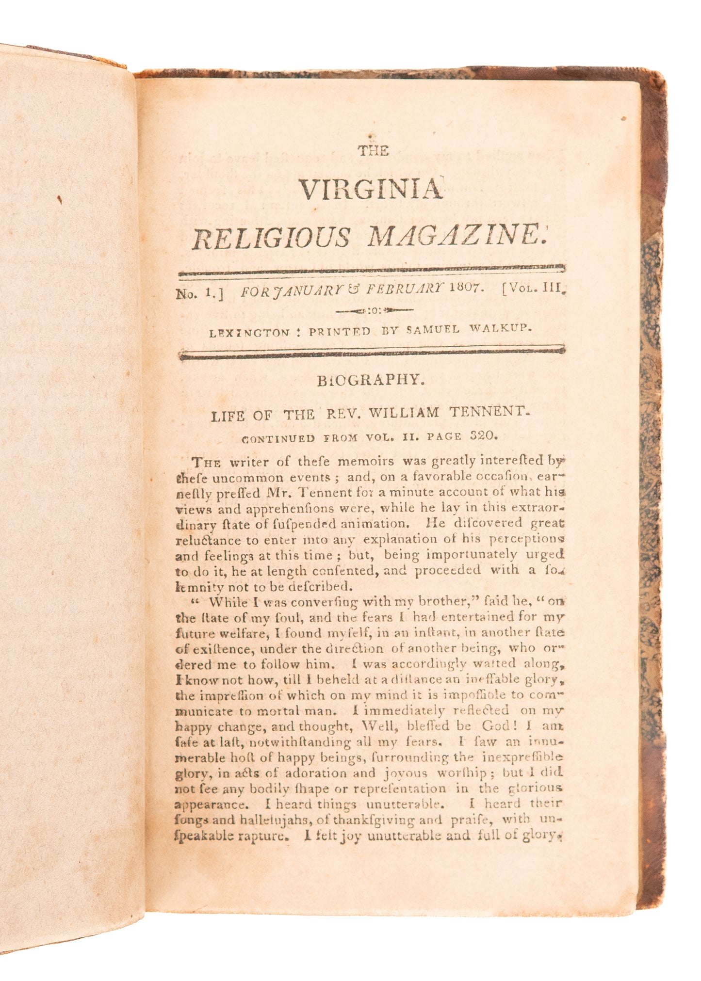 1807 VIRGINIA RELIGIOUS MAG. Rare Periodical Cherokee Indians, Presbyterians vs. Baptists, William Carey &c.