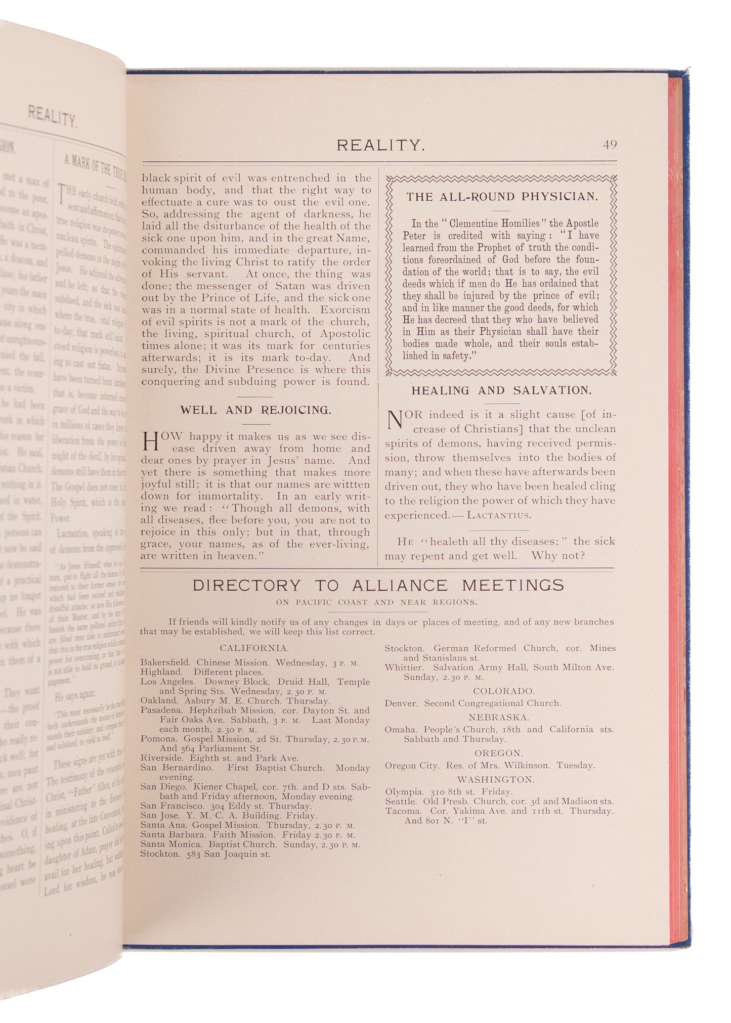 1897 AZUSA STREET CONTEXT. Reality Magazine - Acts of Holy Spirit in the World