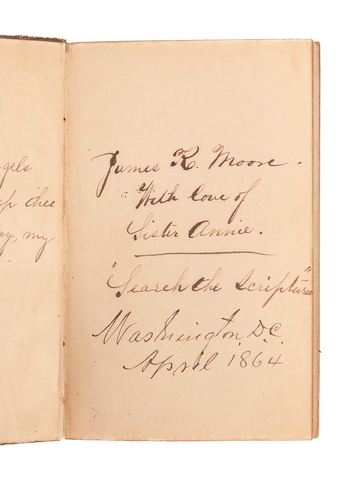 1863 CIVIL WAR BIBLE. Superb Presented by Worried Sister to Prisoner of War Brother.
