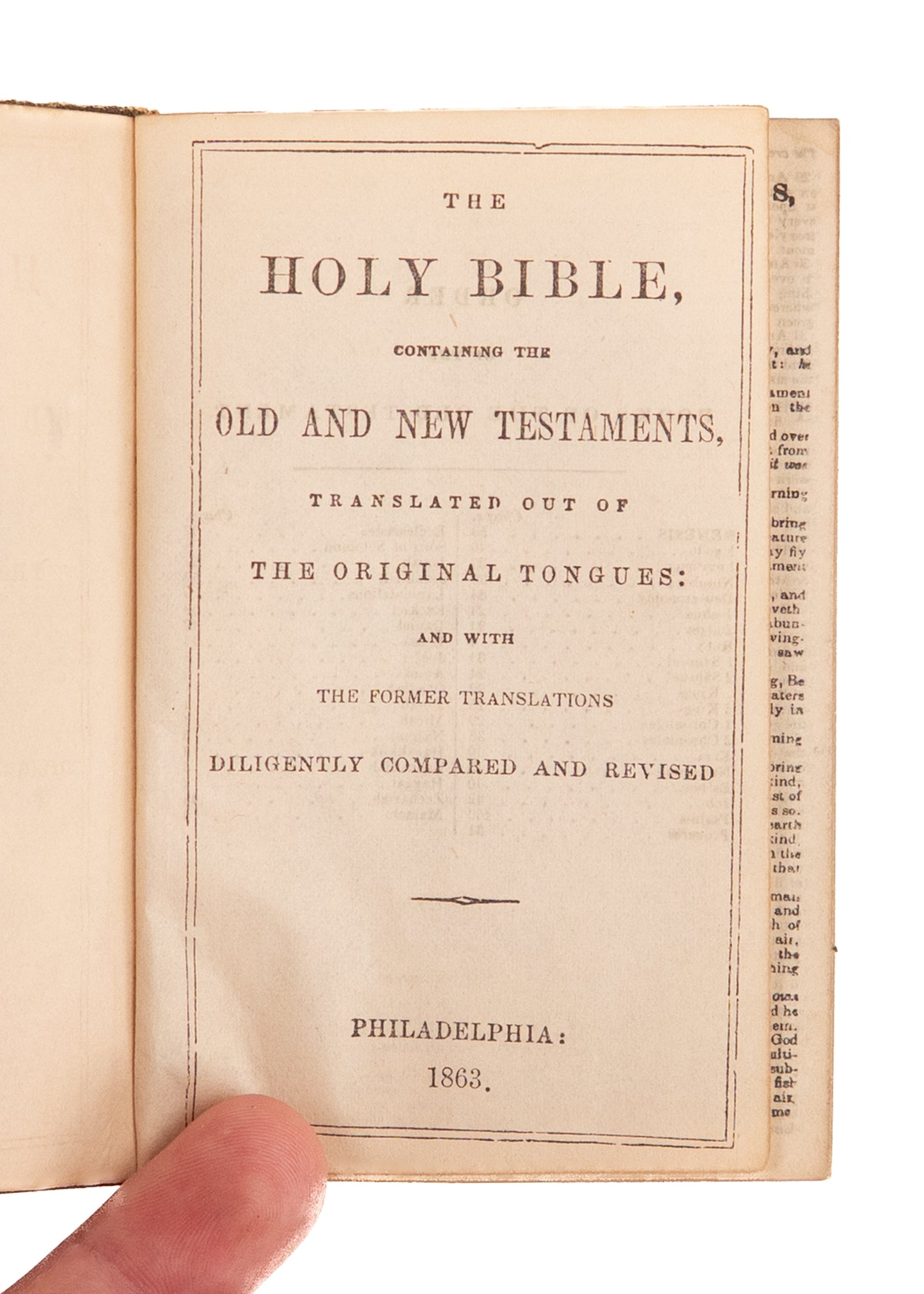 1863 CIVIL WAR BIBLE. Superb Presented by Worried Sister to Prisoner of War Brother.