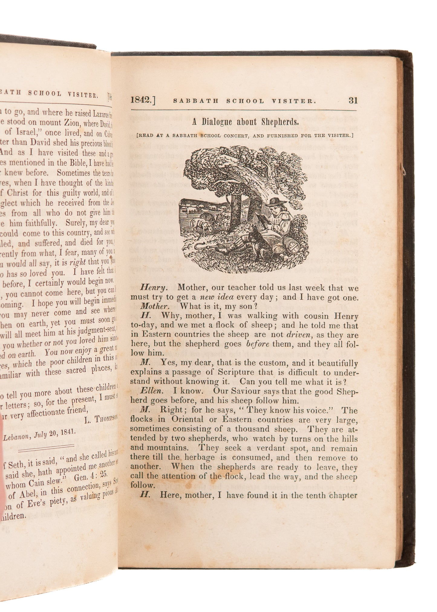 1842 ASA BULLARD. Sabbath School Visiter, by Emily Dickinson's Uncle. Hawaii, Revival, &c.
