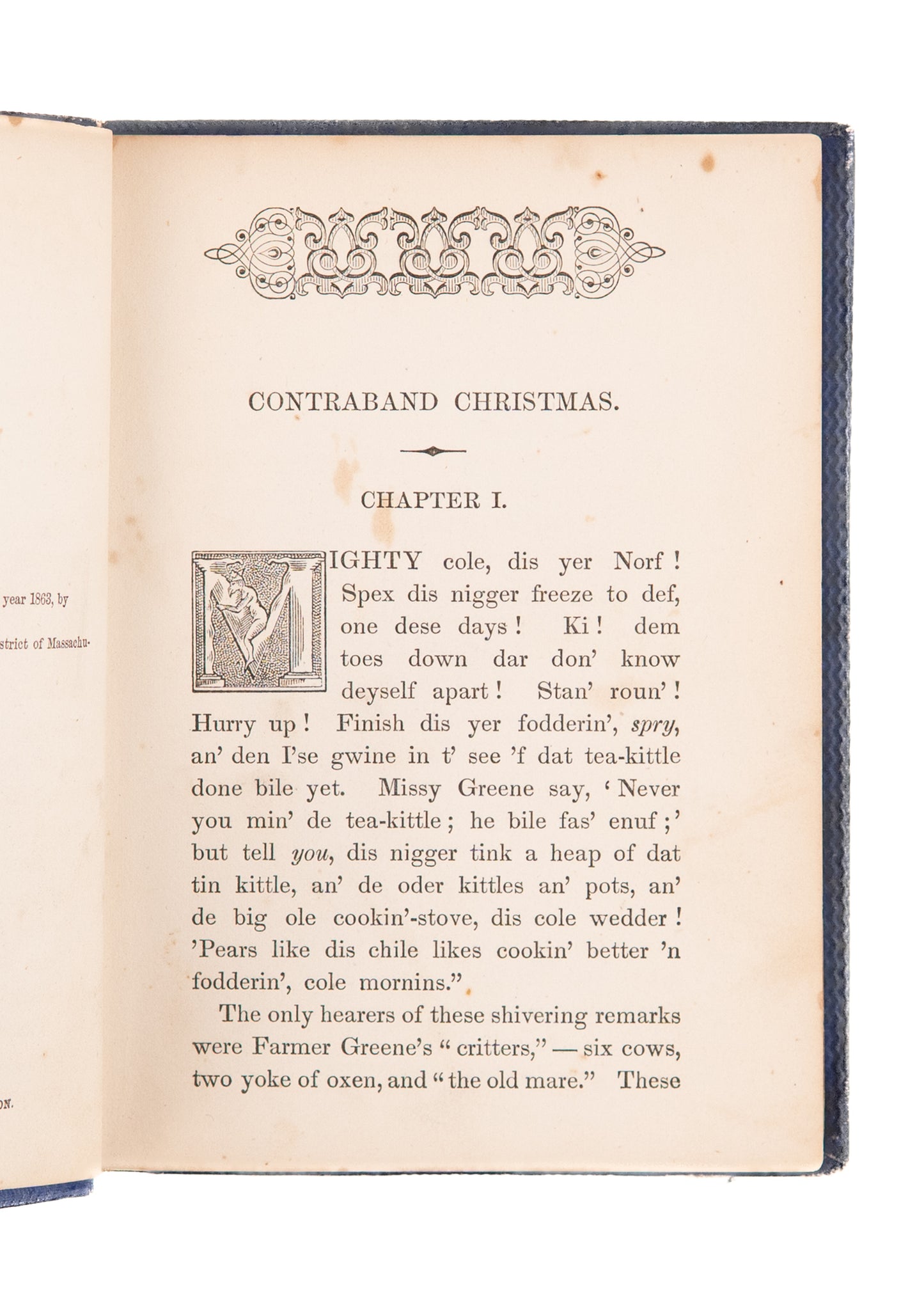 1864 FREED SLAVES' FIRST CHRISTMAS. Rare Novel on Freedmen's First Christmas & Meaning of the "N" Word.