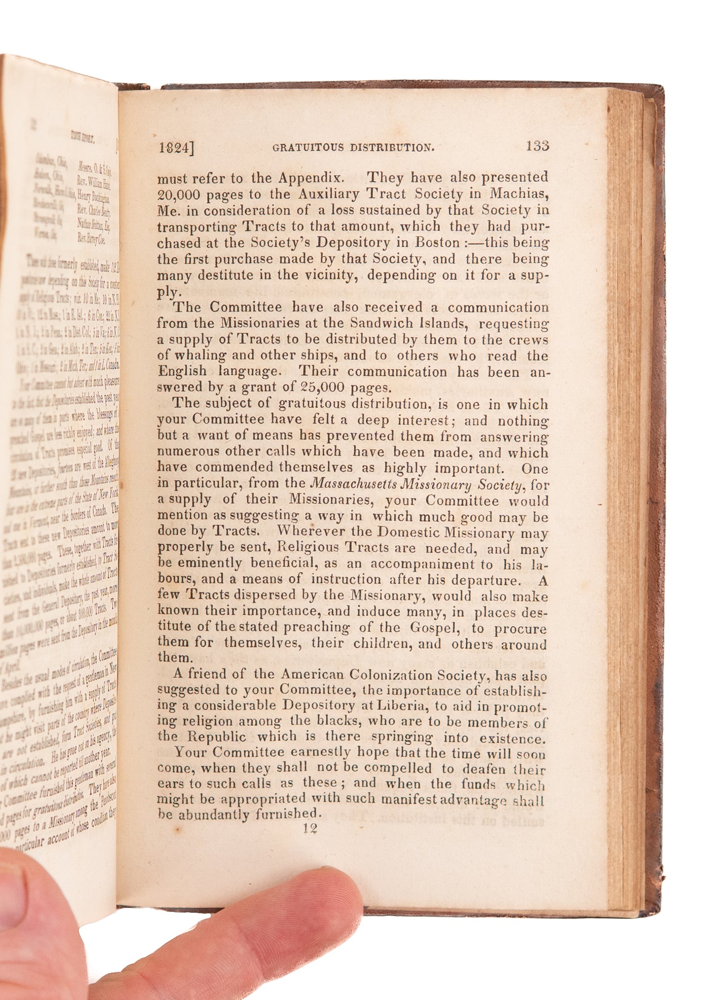 1824 AMERICAN TRACT SOCIETY. First Ten Years of the ATS. Rare. Work among Immigrants, Slaves &c.