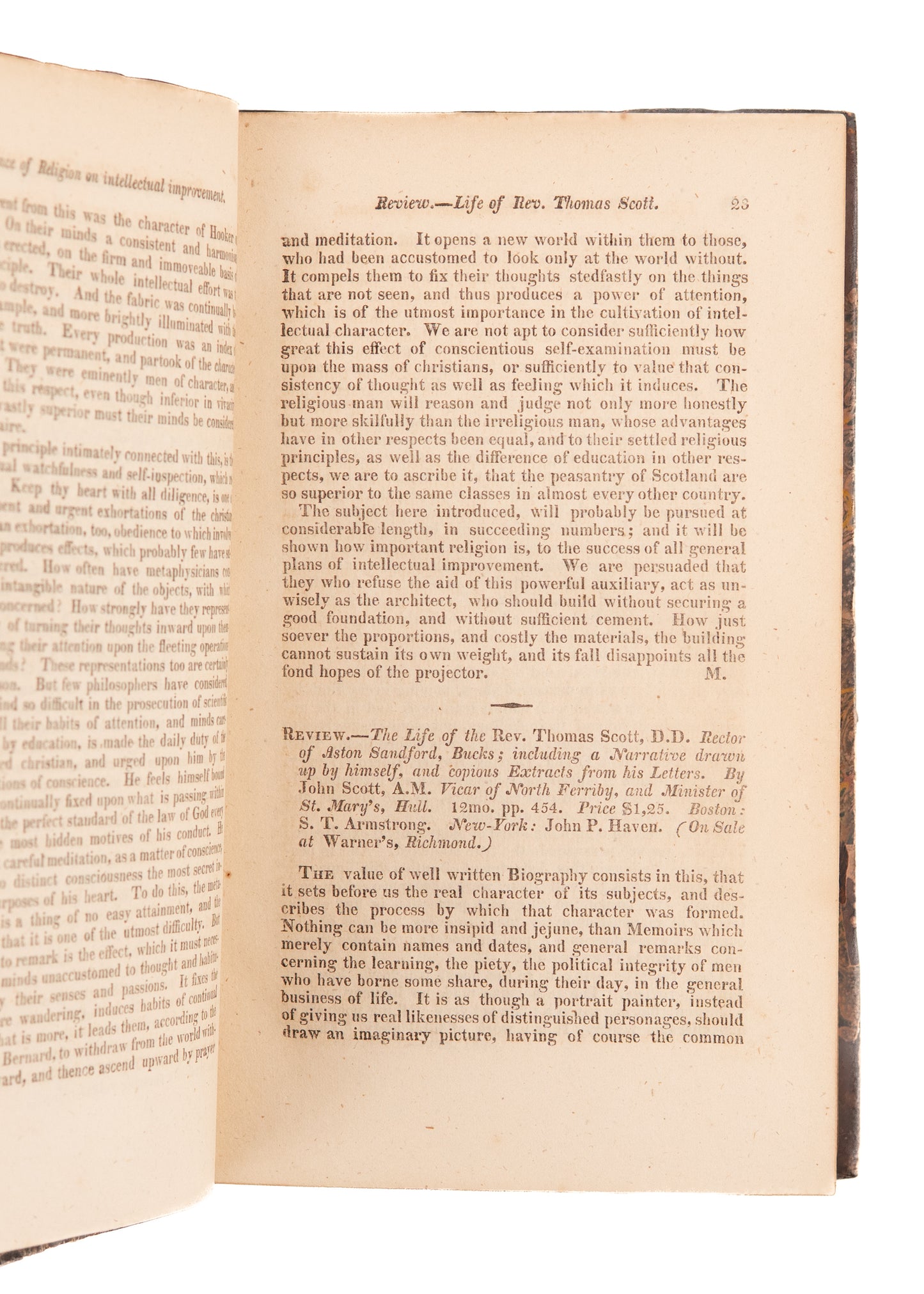 1823 VIRGINIA PRESBYTERIAN MAGAZINE. Jewish Conversions, Liberia Colonization, Hawaii, Asylums, &c.