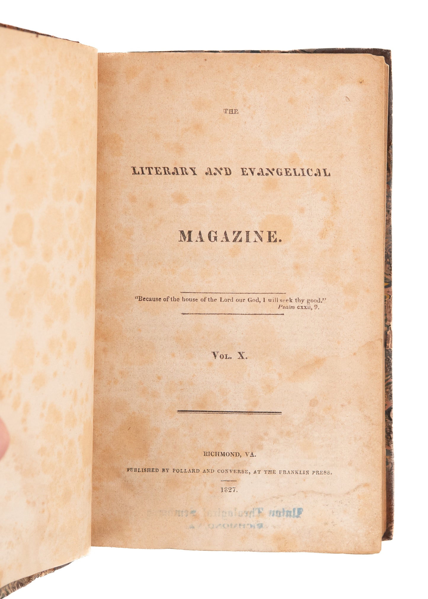 1826 VIRGINIA PRESBYTERIAN MAGAZINE. American Revolution, Liberia & Slaves, Revival in Hawaii, &c.