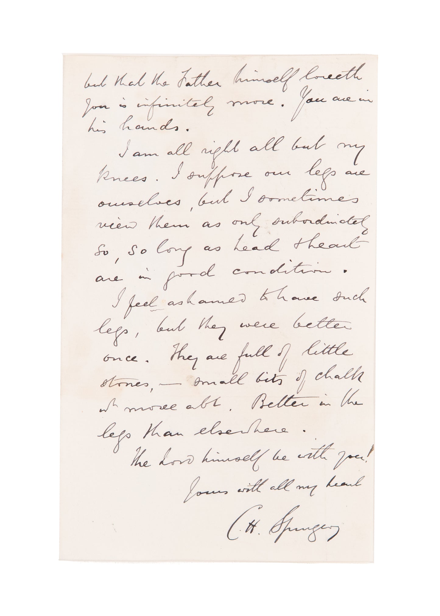 1888 C. H. SPURGEON. Letter to His Dying Friend, Joseph Tritton, Partner in Down-Grace Controversy &c.