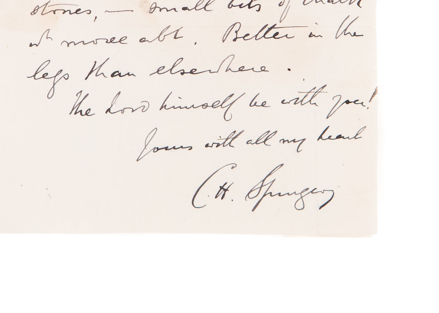 1888 C. H. SPURGEON. Letter to His Dying Friend, Joseph Tritton, Partner in Down-Grace Controversy &c.