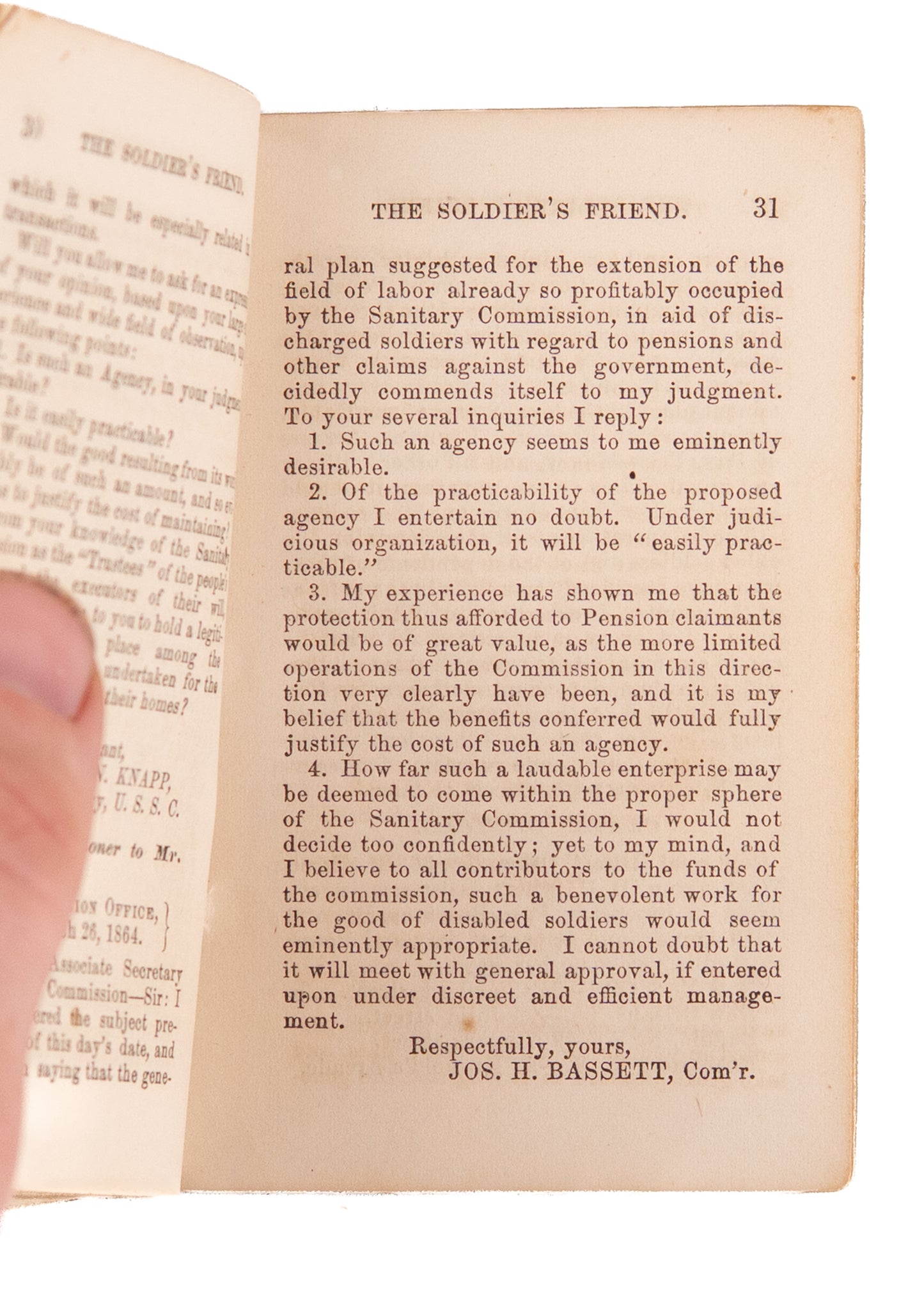 1865 CIVIL WAR. The Soldier's Friend - Issued by the U. S. Sanitary Commission. Rare.
