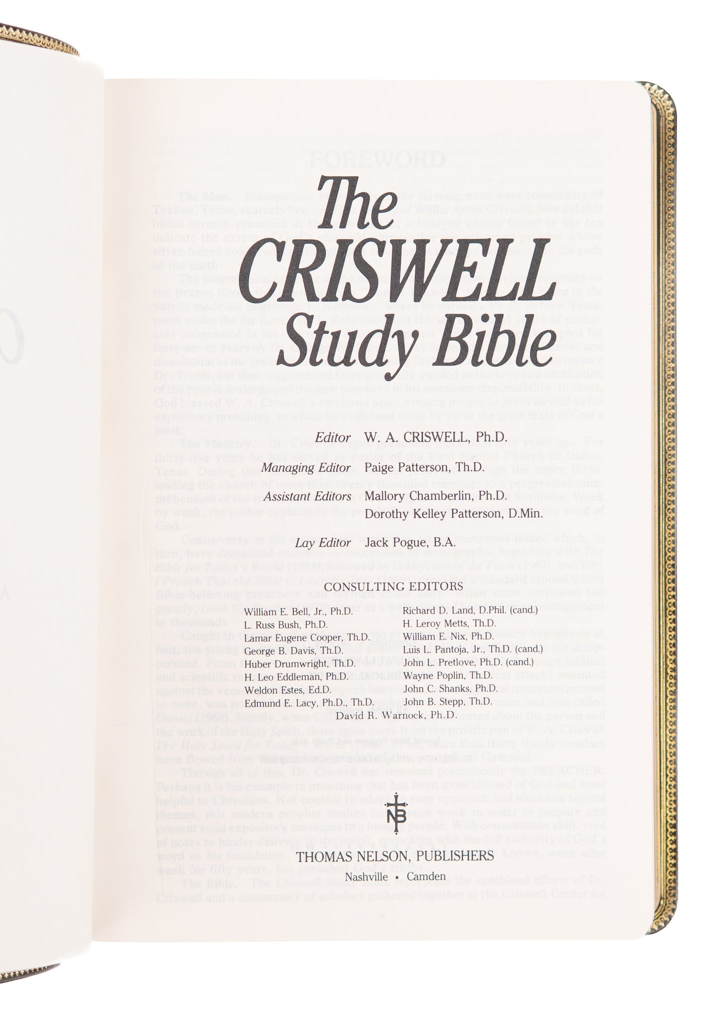 1979 W. A. CRISWELL. The Criswell Study Bible. Limited First Edition Bound in Buffalo.