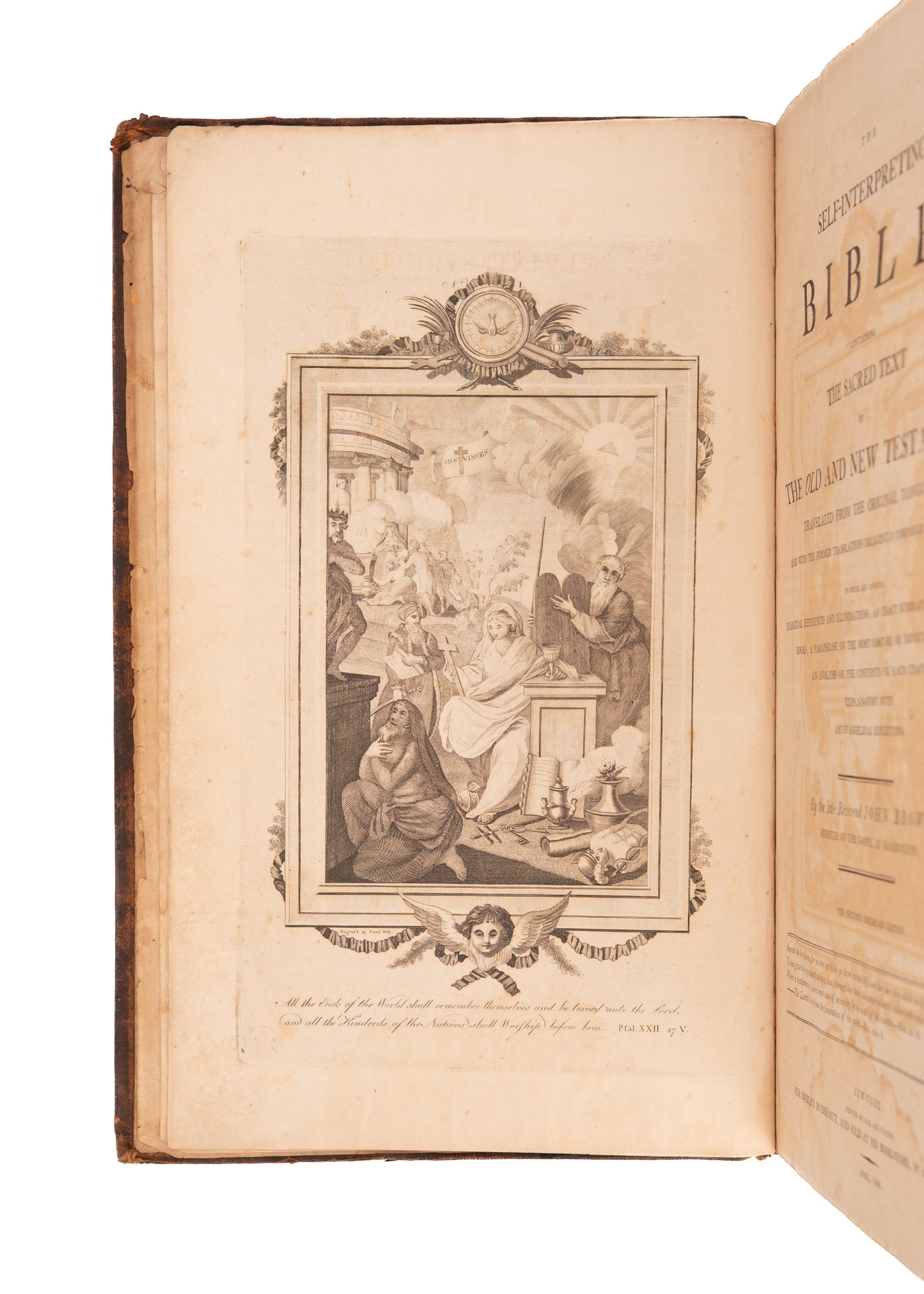1806 JOHN BROWN. The Self-Interpreting Bible. 17 Inch Folio w/ Macabre Engravings 2nd American Ed.