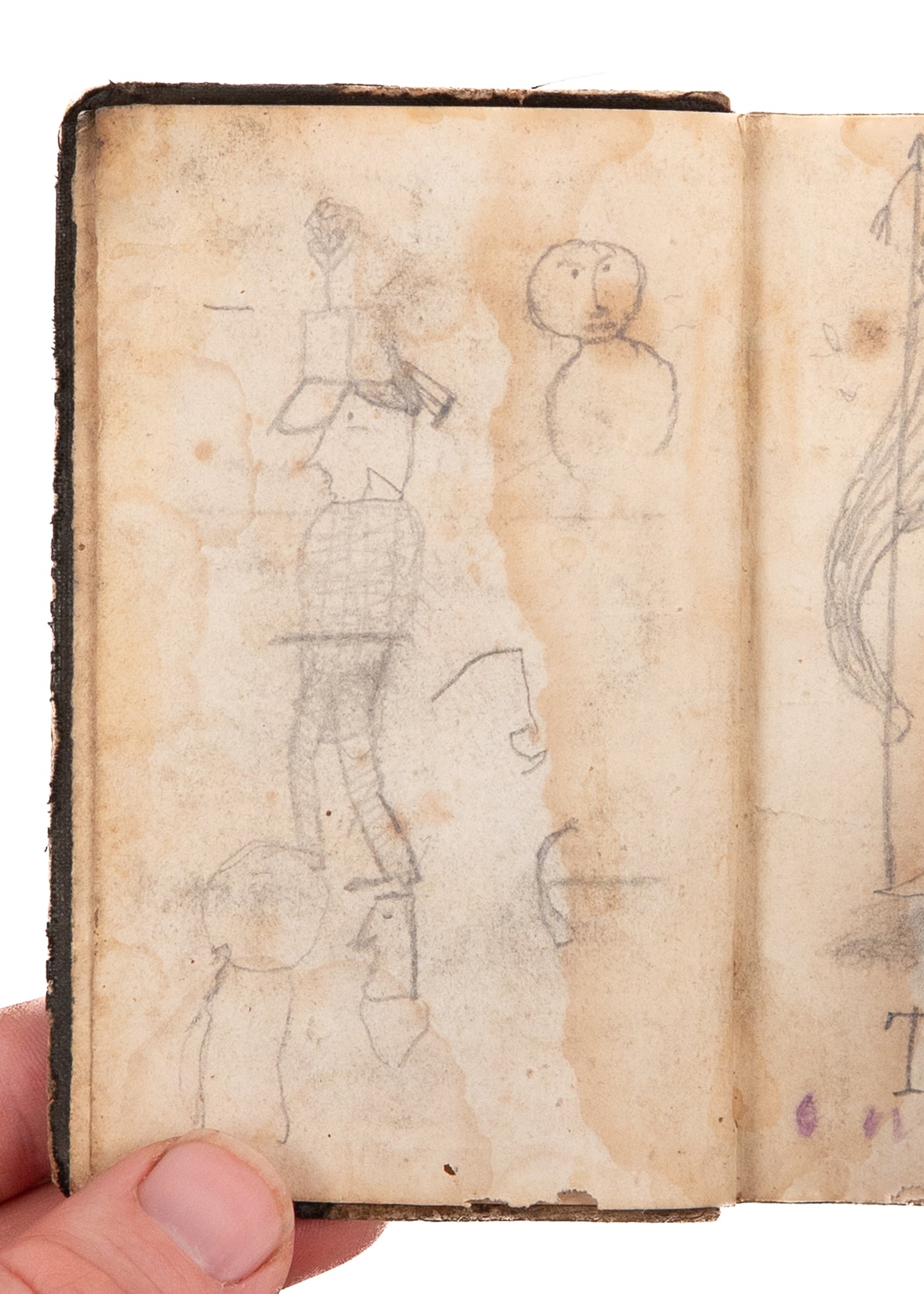 1862 CIVIL WAR. Rare German Issue American Civil War Bible w/ Charming Naive Soldier Drawing.