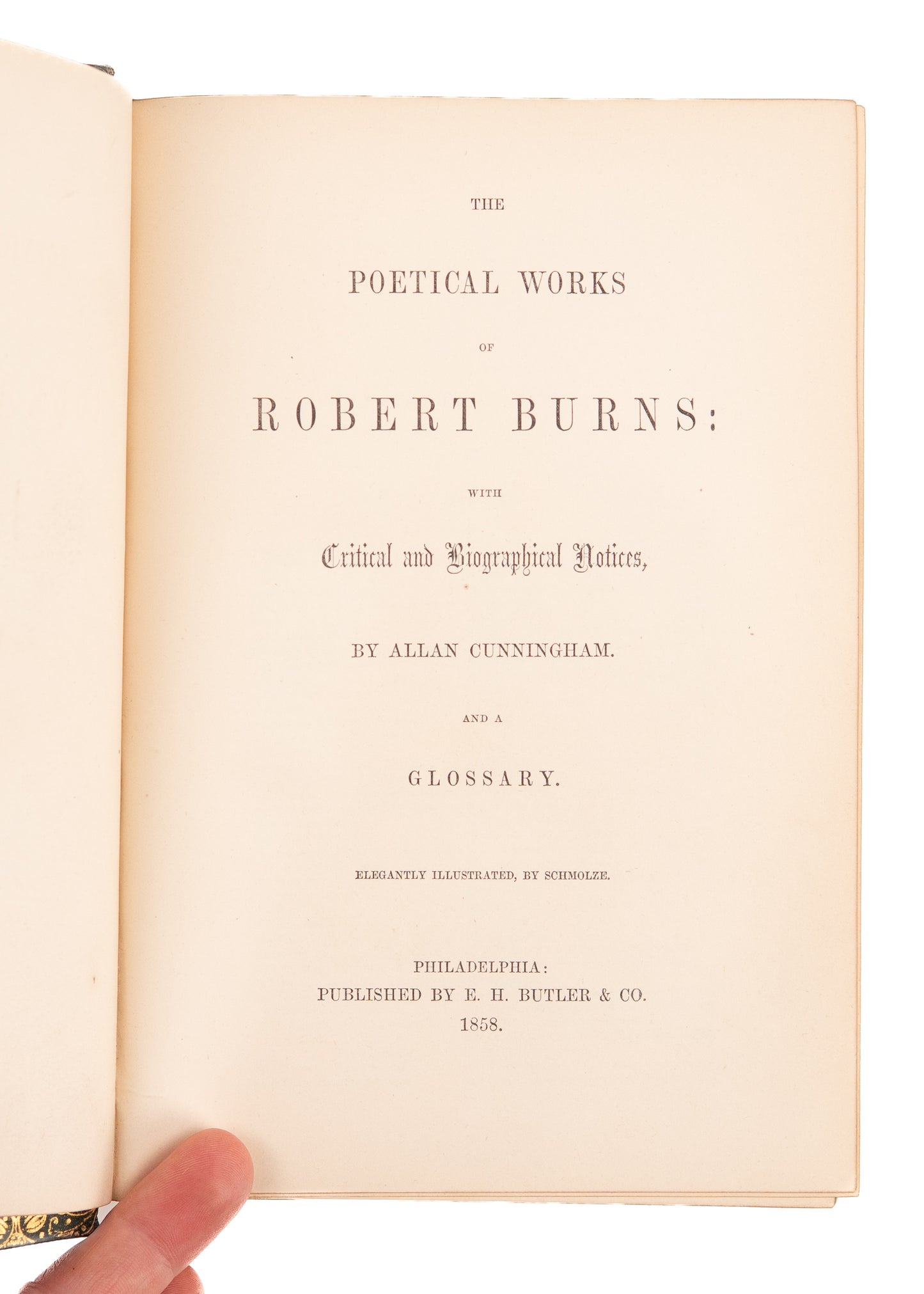 1858 ROBERT BURNS. The Poetical Works of Robert Burns - Critical, Finely Illustrated Edition.
