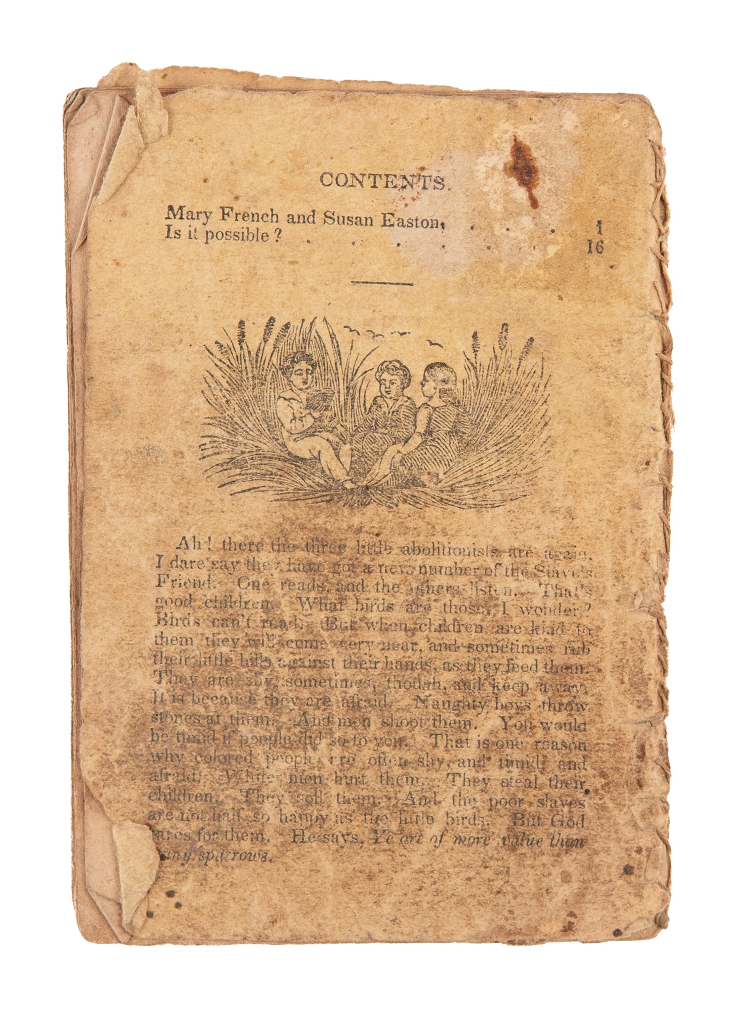 1833 ANTI-SLAVERY FOR CHILDREN. The Slave's Friend. No. 9. Two Friends Sold Into Slavery.