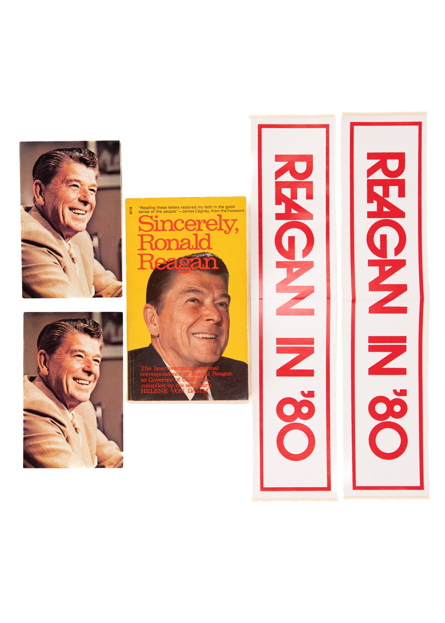 1976 RONALD REAGAN. Sincerely, Ronald Reagan. First Edition, Signed w/Campaign Extras.