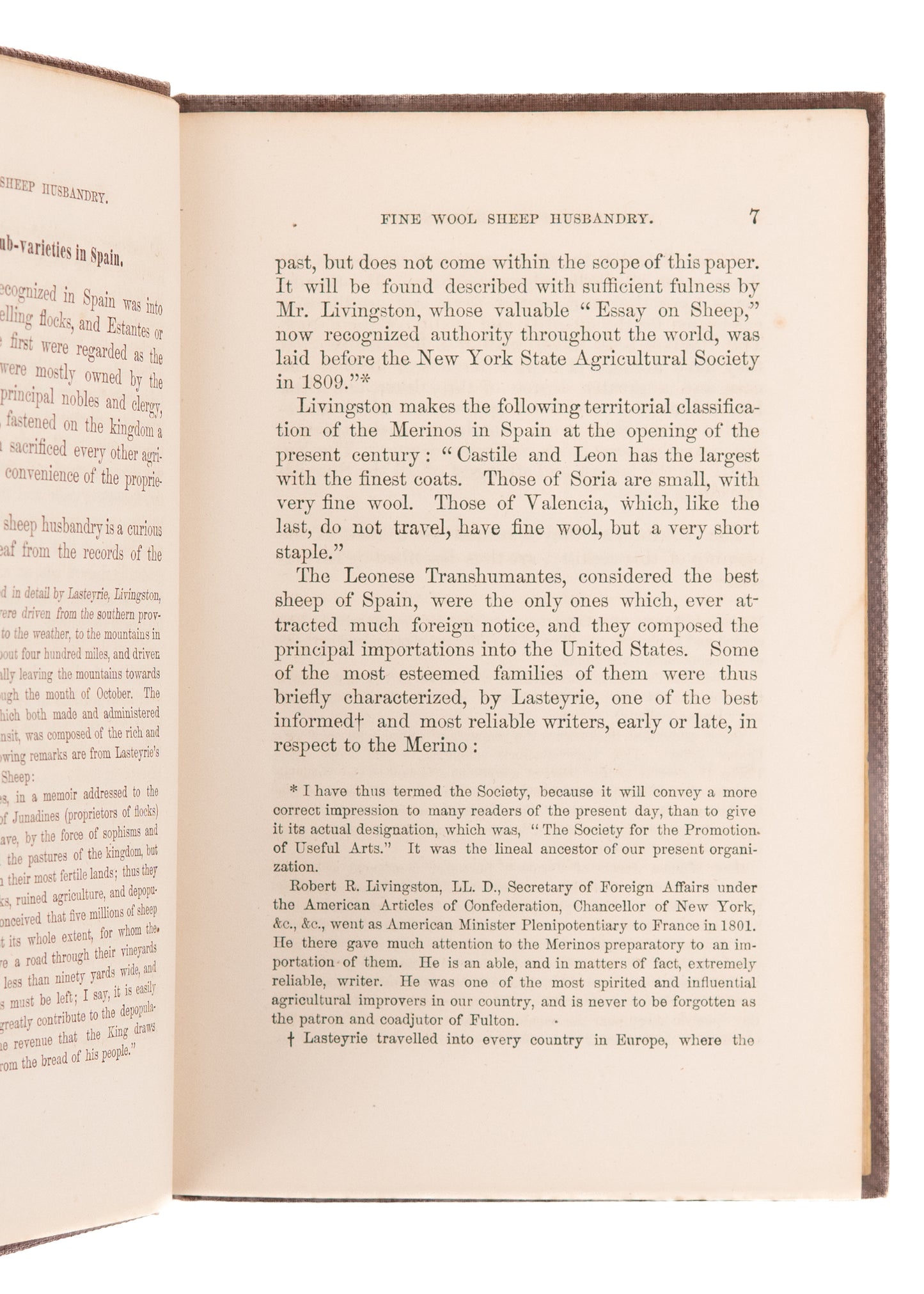 1863 HENRY S. RANDALL. Fine Wool Sheep Husbandry. Rare on Merino Wools & Sheep Breeding.