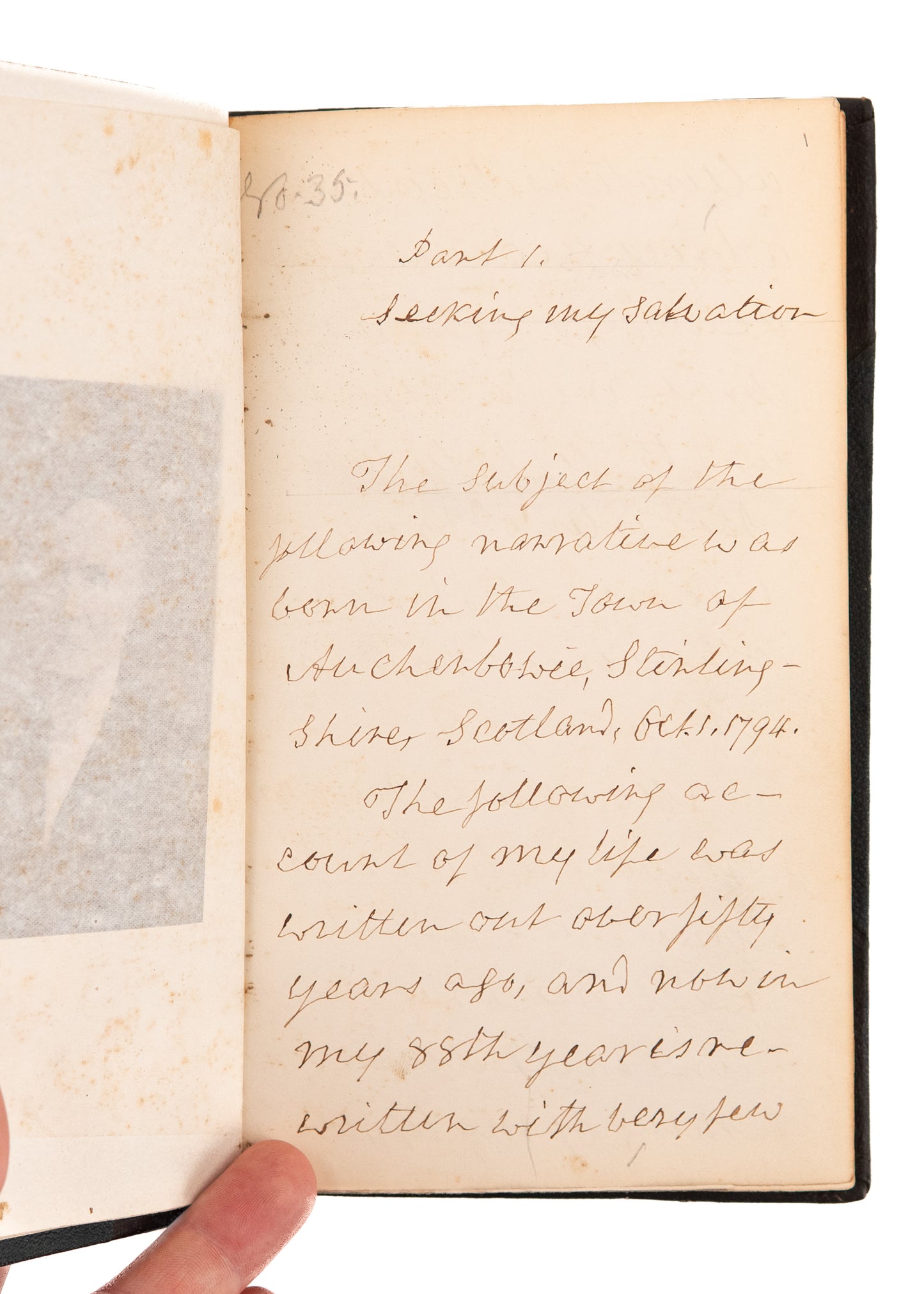 1794 BAPTIST. 263pp MSs Unpublished Memoir & Sermons of Scottish & Maine Baptist Immigrant.