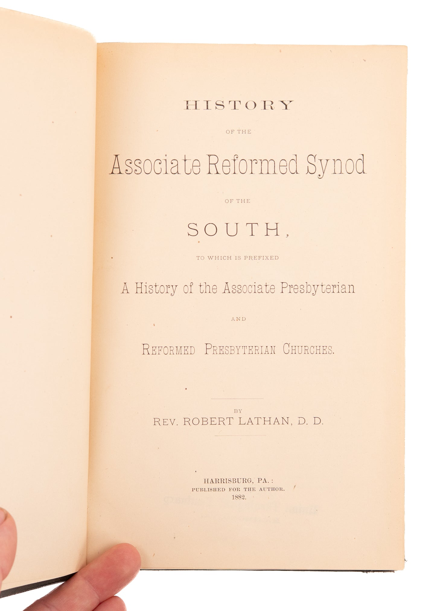 1882 SLAVERY & PRESBYTERIANS. History of the Associated Reformed Synod of the South.