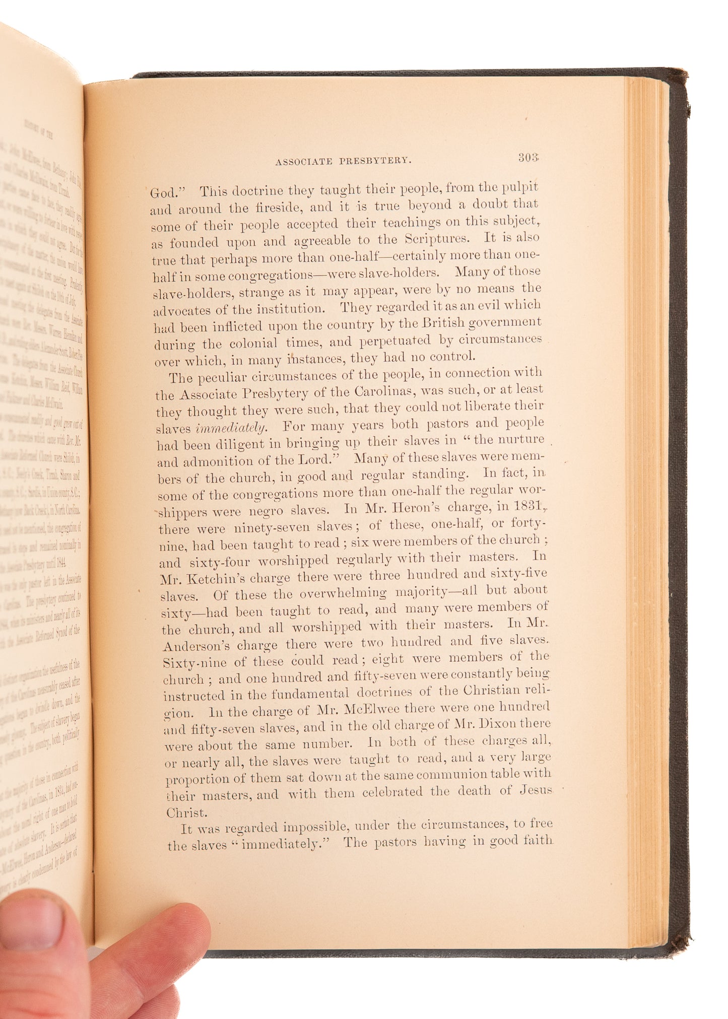 1882 SLAVERY & PRESBYTERIANS. History of the Associated Reformed Synod of the South.