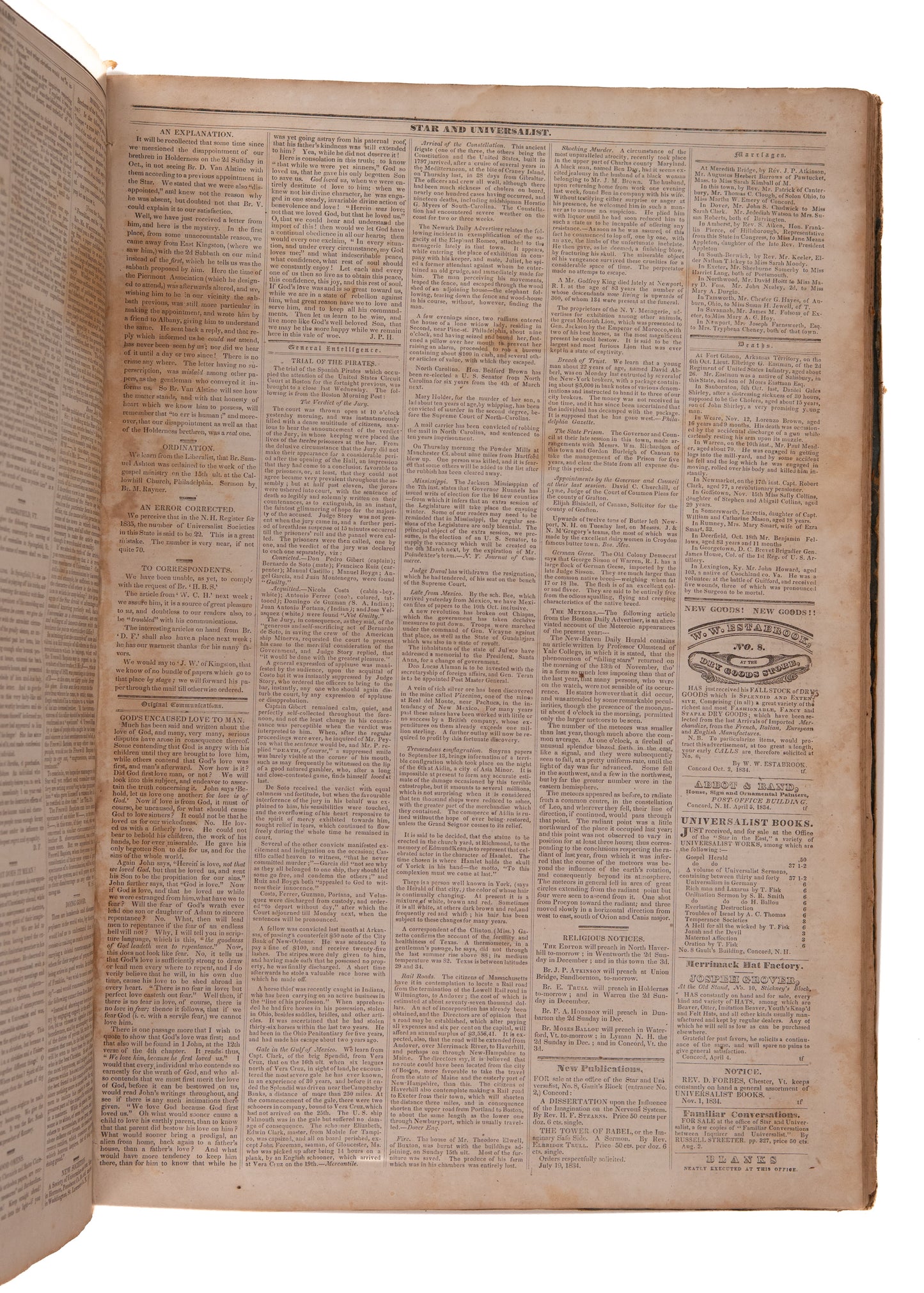 1834-1836 NEW HAMPSHIRE UNIVERSALIST. Is that a Nudie Ghost? Nope. It's a Methodist Streaker!