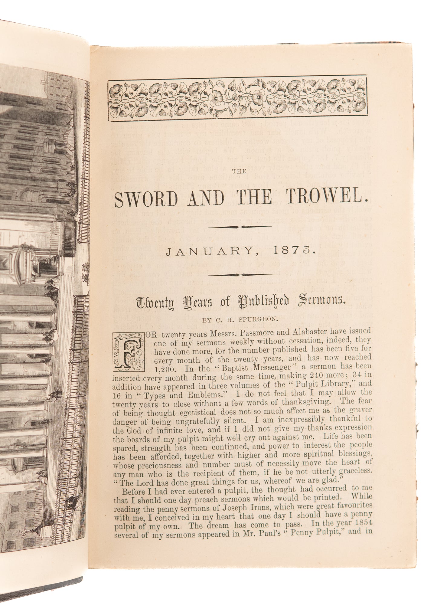 1875 C. H. SPURGEON. The Sword and Trowel for 1875. Rare. Excellent Content.