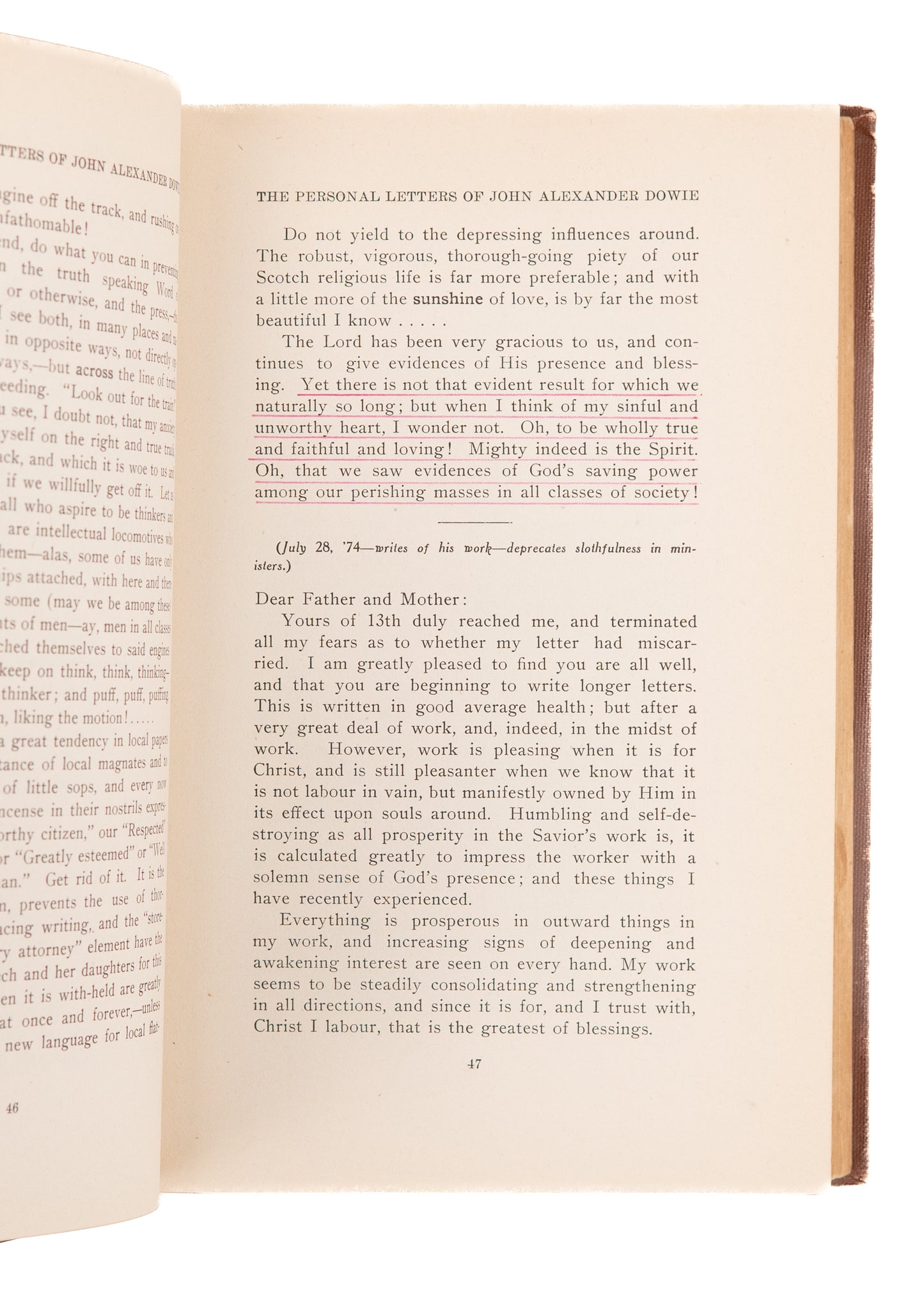 1912 JOHN ALEXANDER DOWIE. The Personal Letters of John Alexander Dowie. Flat-Earth Provenance!