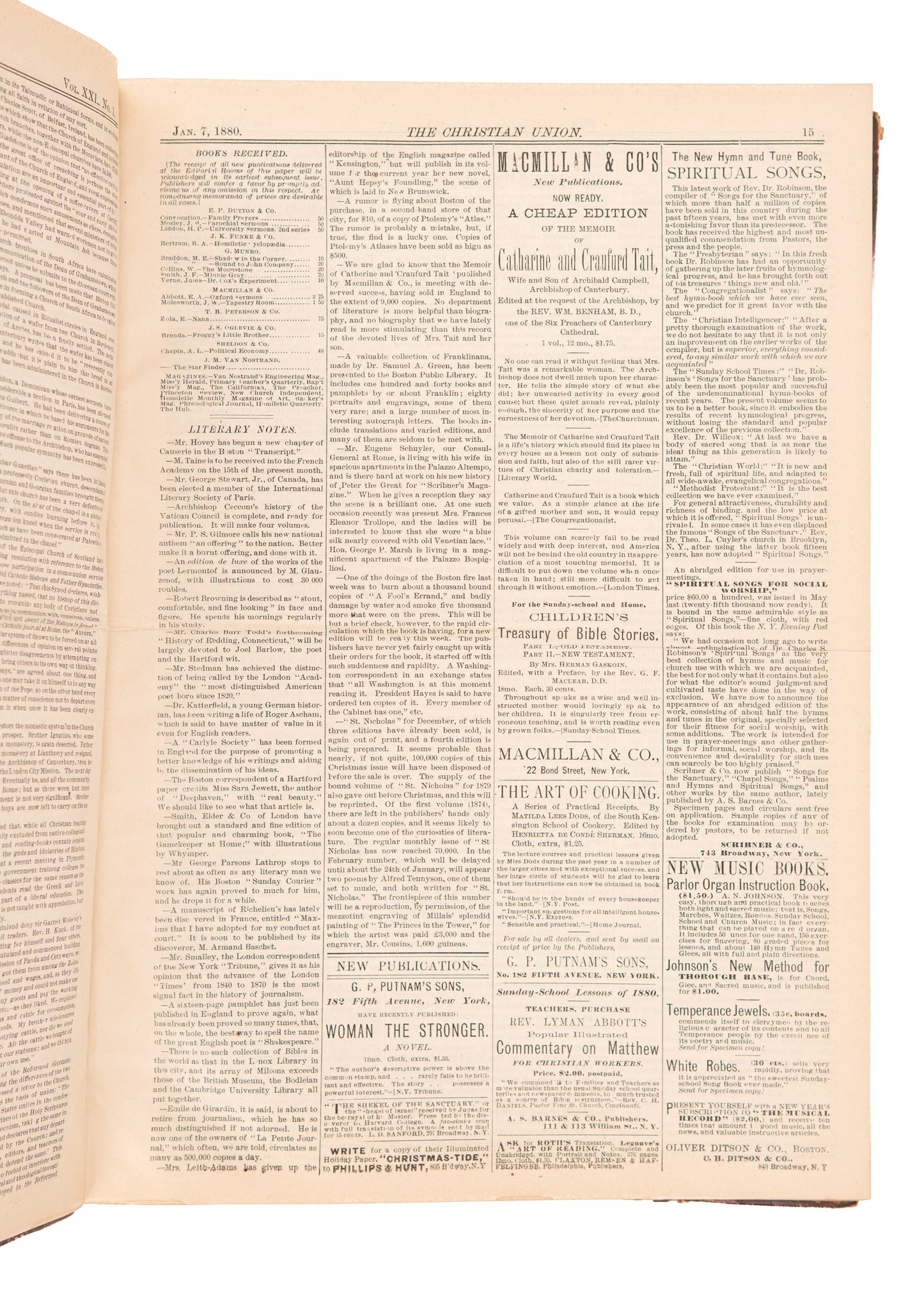 1880 HENRY WARD BEECHER. Six Month Run of His Paper. Slavery, Apologetics, Social Issues, &c.
