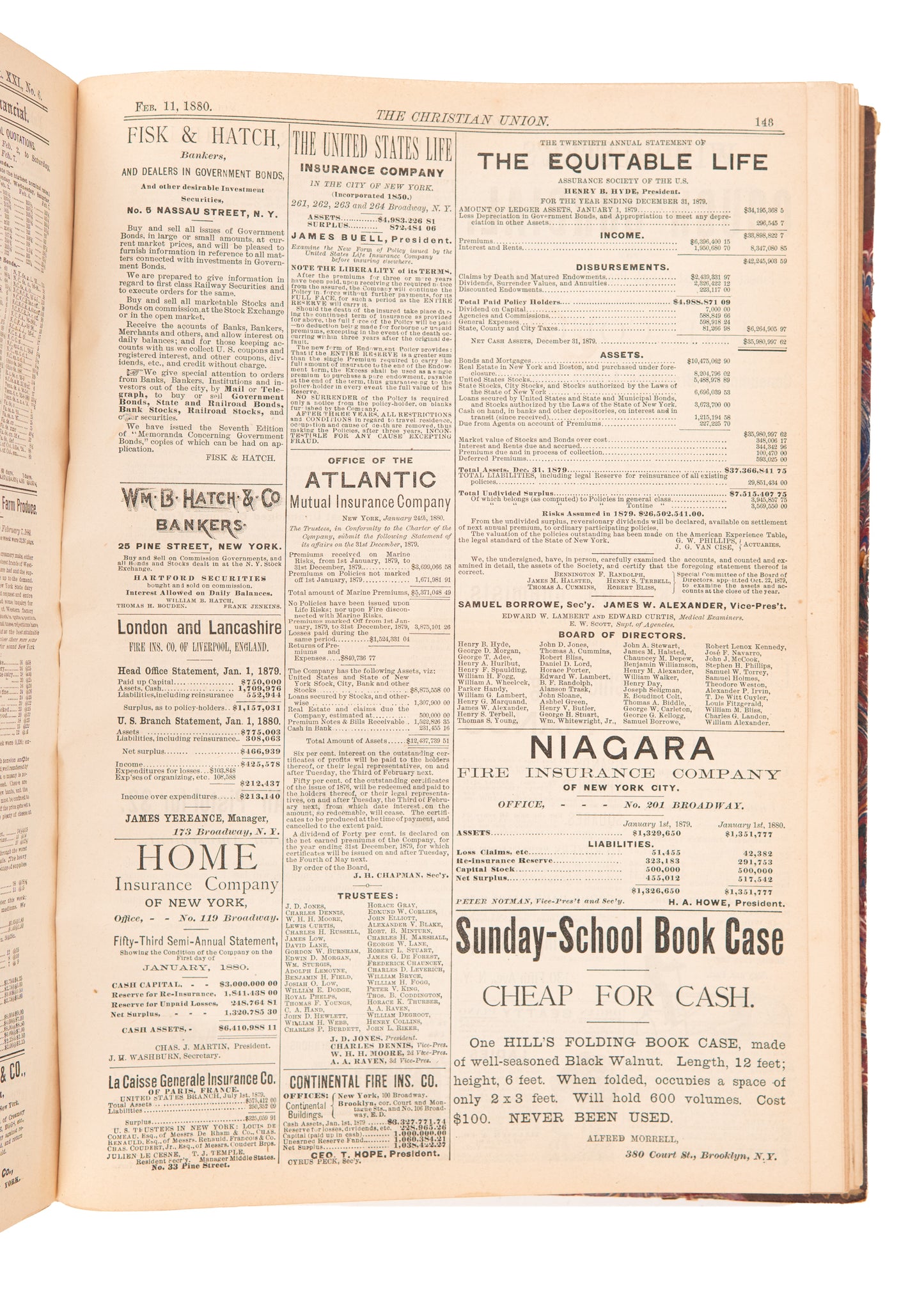 1880 HENRY WARD BEECHER. Six Month Run of His Paper. Slavery, Apologetics, Social Issues, &c.