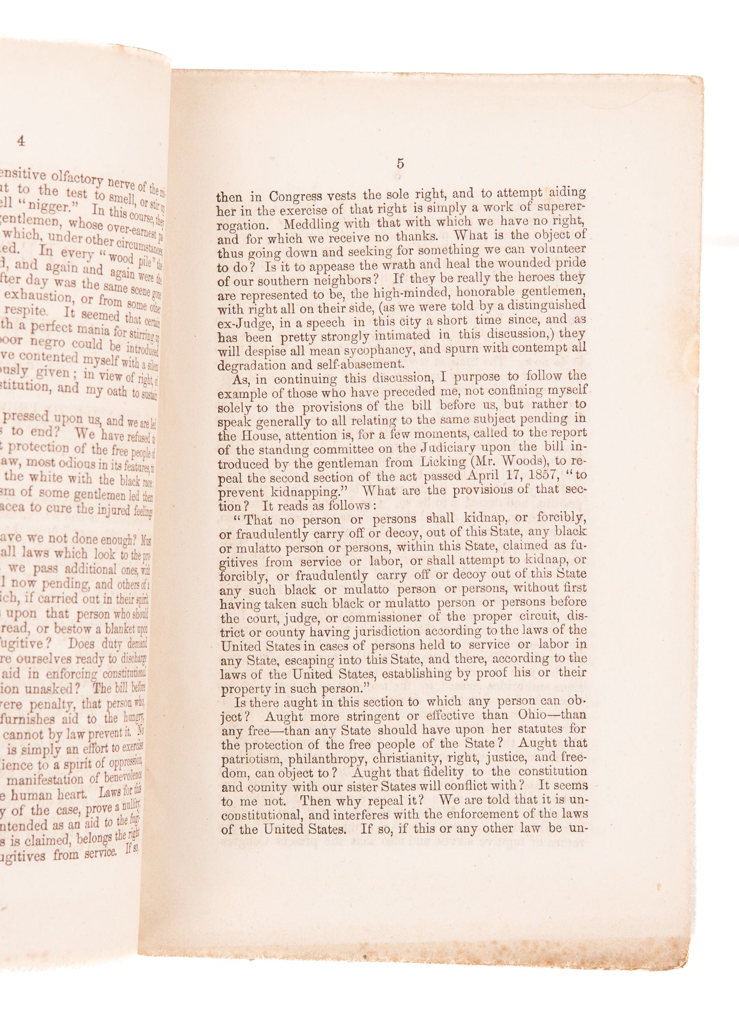 1861 FUGITIVE SLAVES. No Compromise with the South on the Issue of Fugitive Slavery.