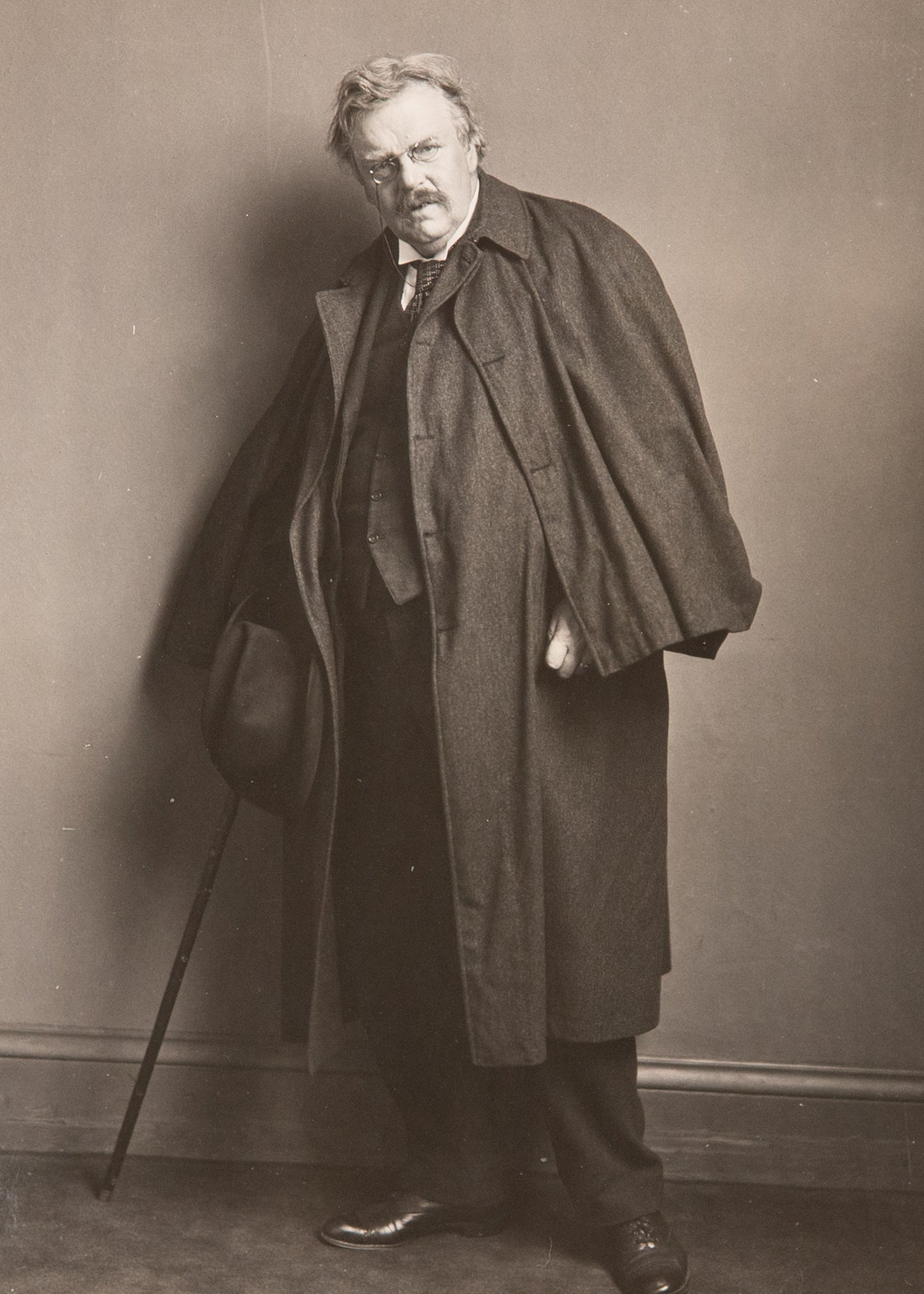 c.1900 G. K. CHESTERTON. Superb Silver Gelatin Photograph by James Craig Annan