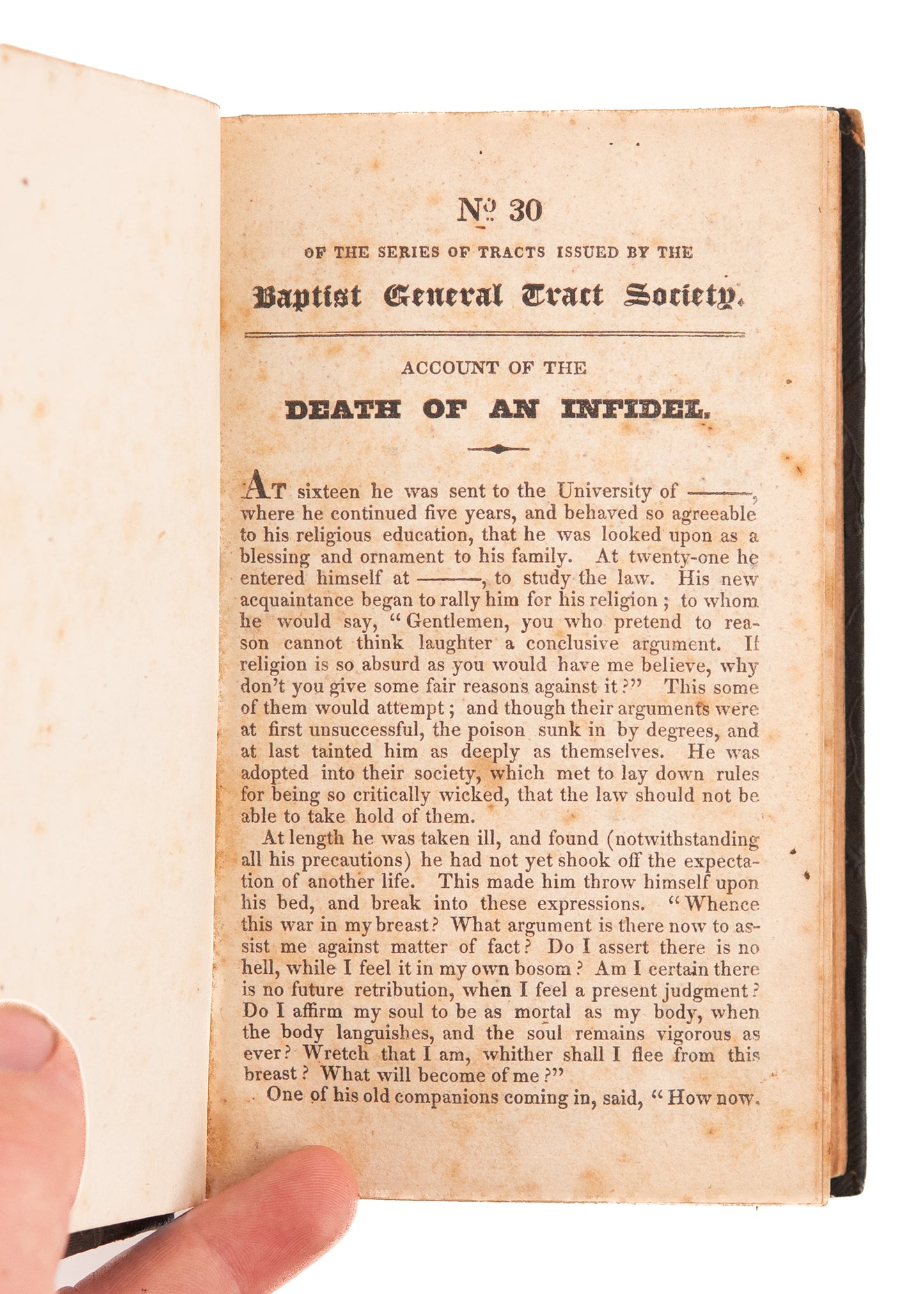 1830's SLAVERY & BAPTIST TRACTS. Rare Tracts of Baptist General Tract Society & American Tract Society.