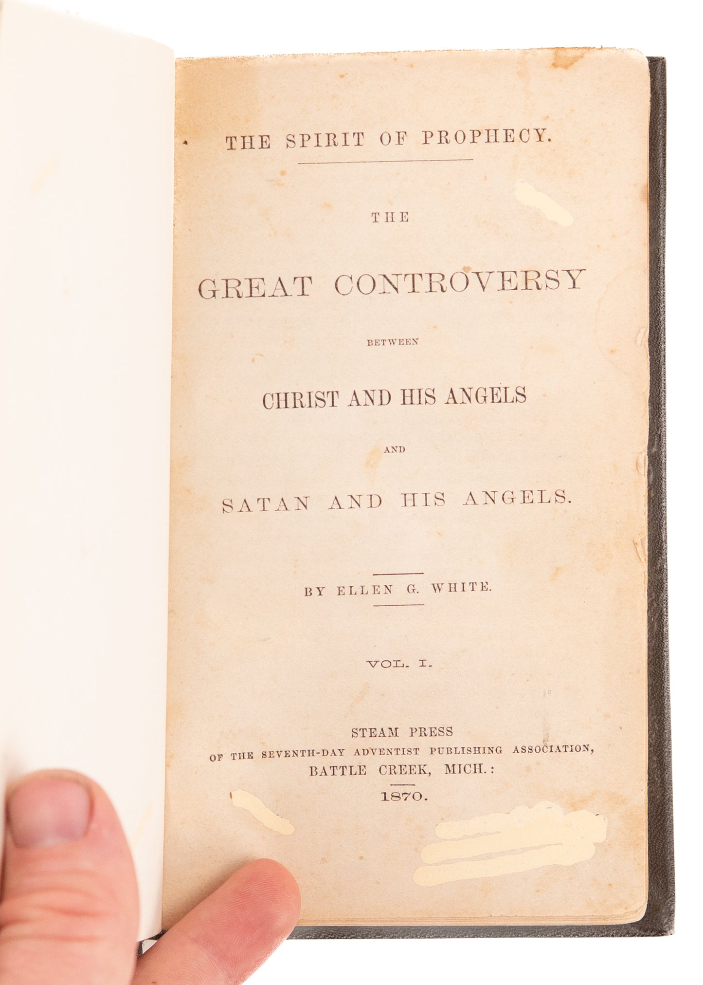 1870-1884 ELLEN G. WHITE. The Great Controversy. First Editions Owned by Adventist Pioneer, George King.