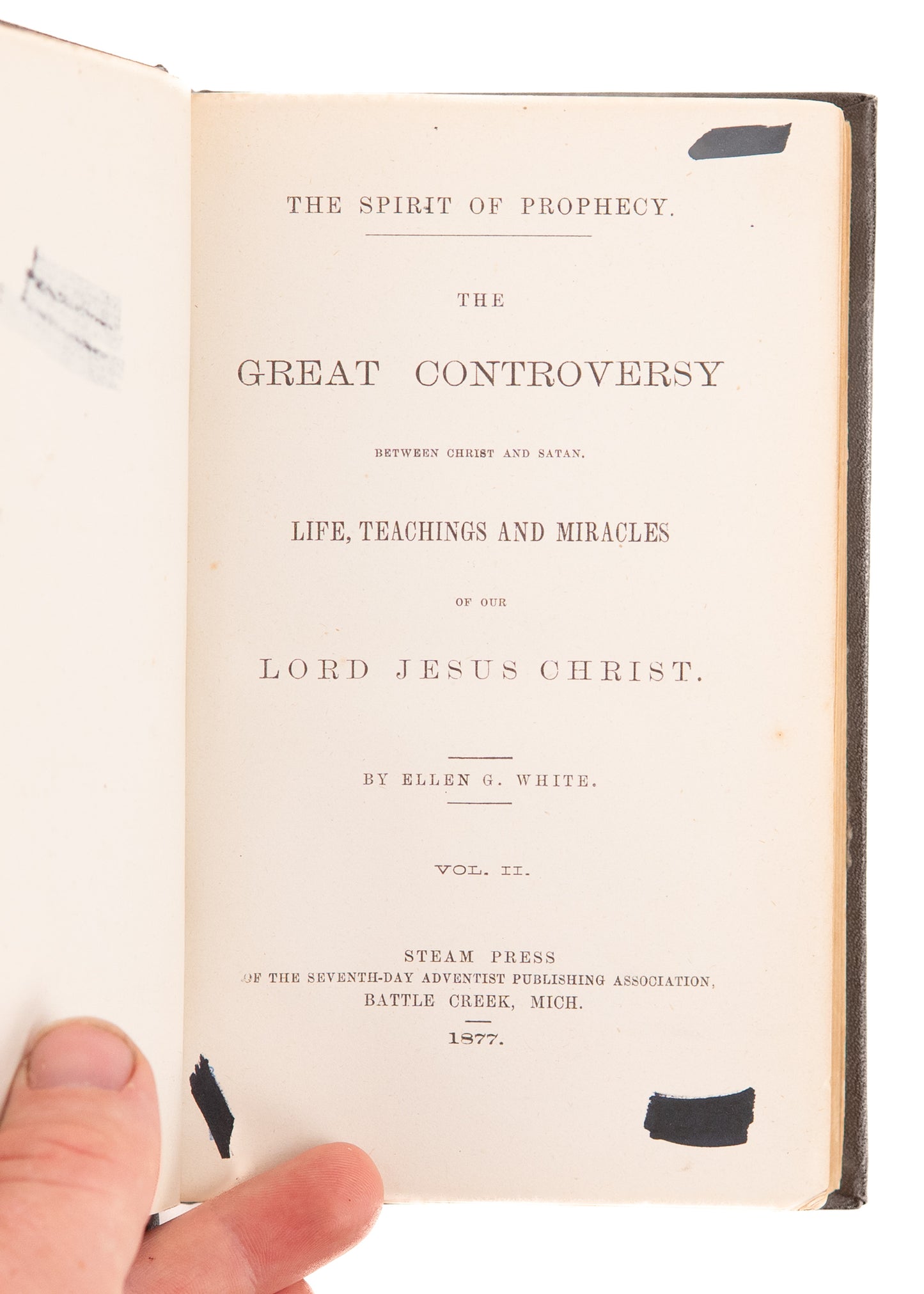 1870-1884 ELLEN G. WHITE. The Great Controversy. First Editions Owned by Adventist Pioneer, George King.