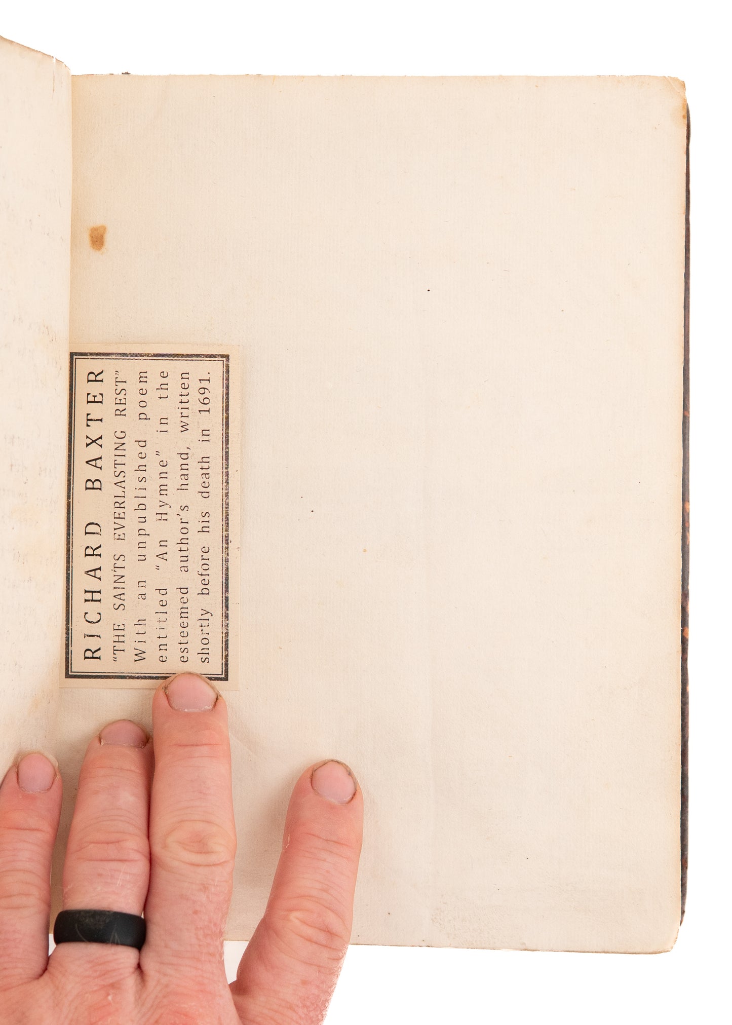 1688 RICHARD BAXTER. Unpublished Manuscript Hymn Written Shortly before His Death. Superb.