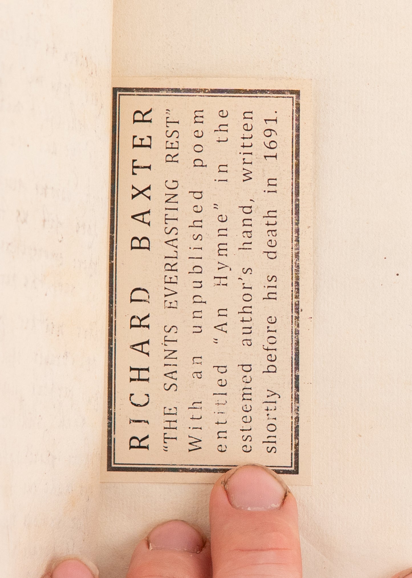 1688 RICHARD BAXTER. Unpublished Manuscript Hymn Written Shortly before His Death. Superb.