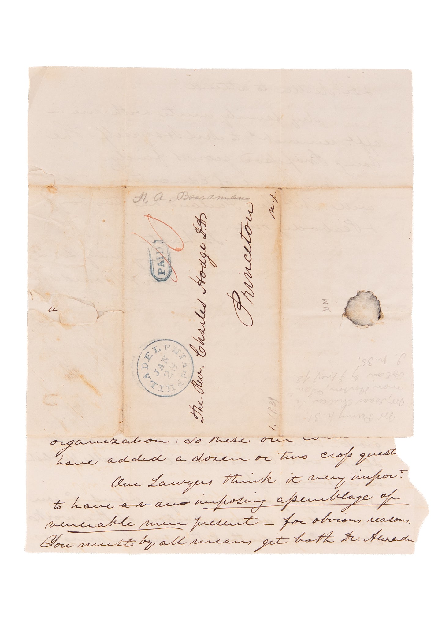 1839 CHARLES HODGE. H. A. Boardman & Charles Hodge Discuss New School Revivalist Controversy, &c,