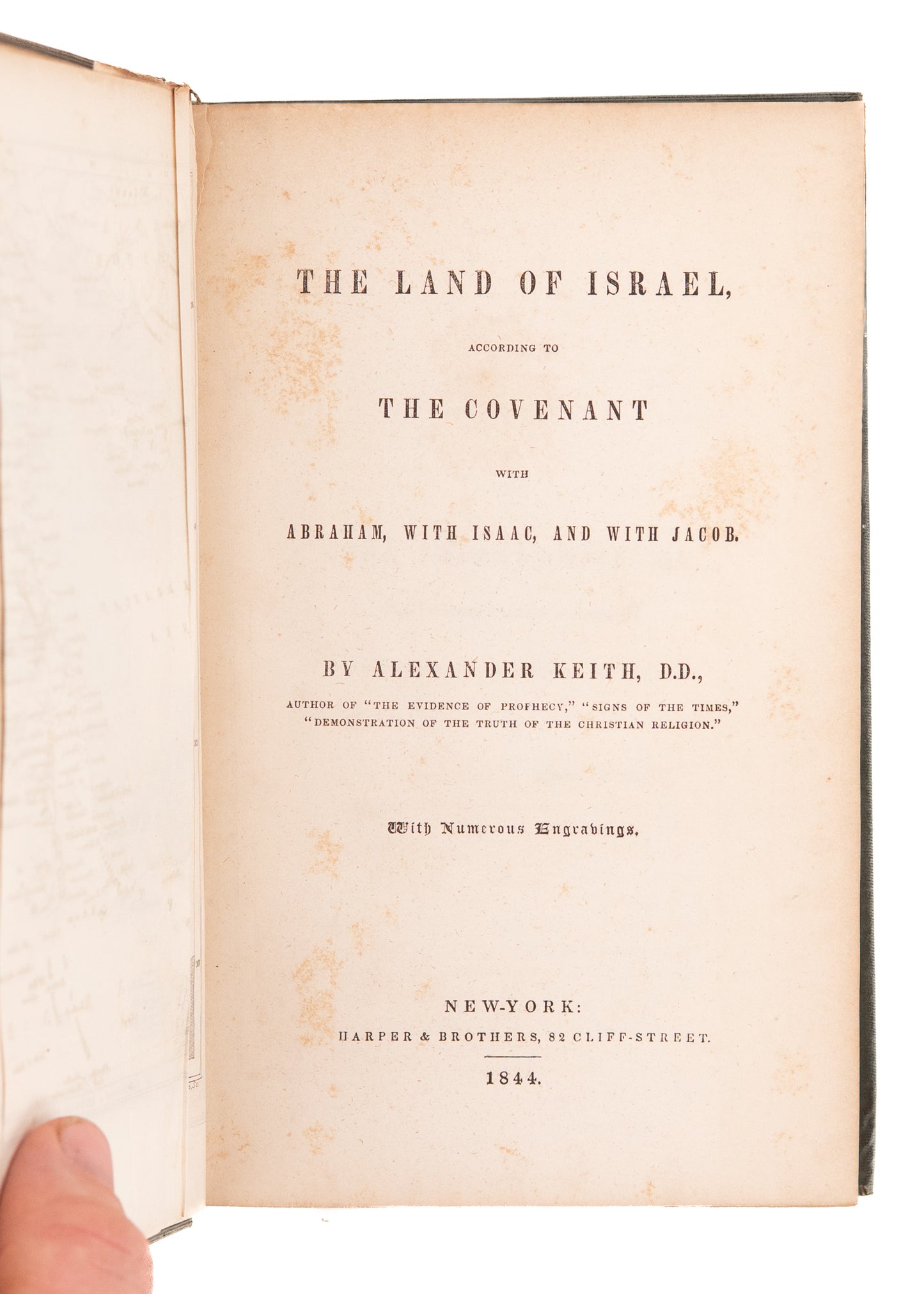 1844 ALEXANDER KEITH. The Land of Israel and the Covenants - Early Christian Zionism.