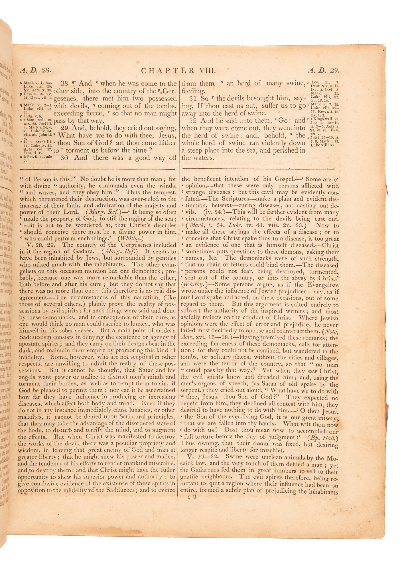 1809 THOMAS JEFFERSON. Thomas Scott New Testament Jefferson Used to Write His Book on Jesus.