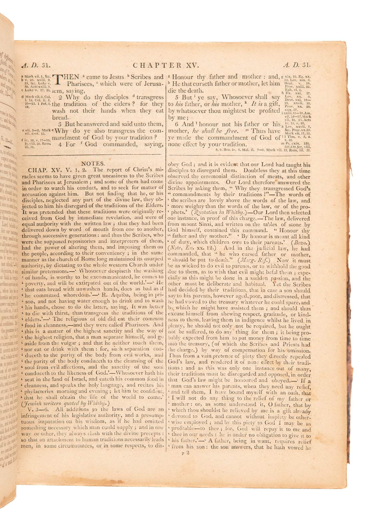1809 THOMAS JEFFERSON. Thomas Scott New Testament Jefferson Used to Write His Book on Jesus.